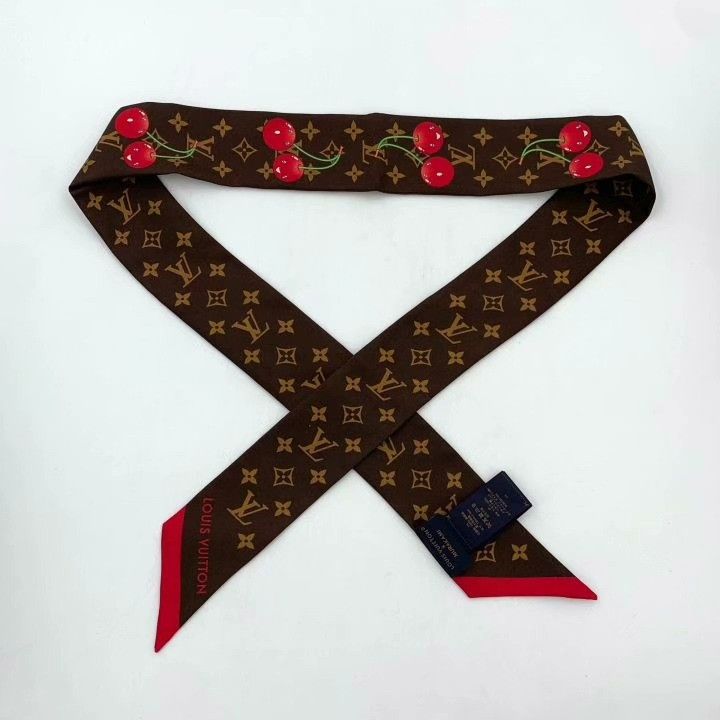 Louis Vuitton Louis Vuitton x Takashi Murakami Brown Monogram Silk Scarf Size ONE SIZE - 1 Thumbnail