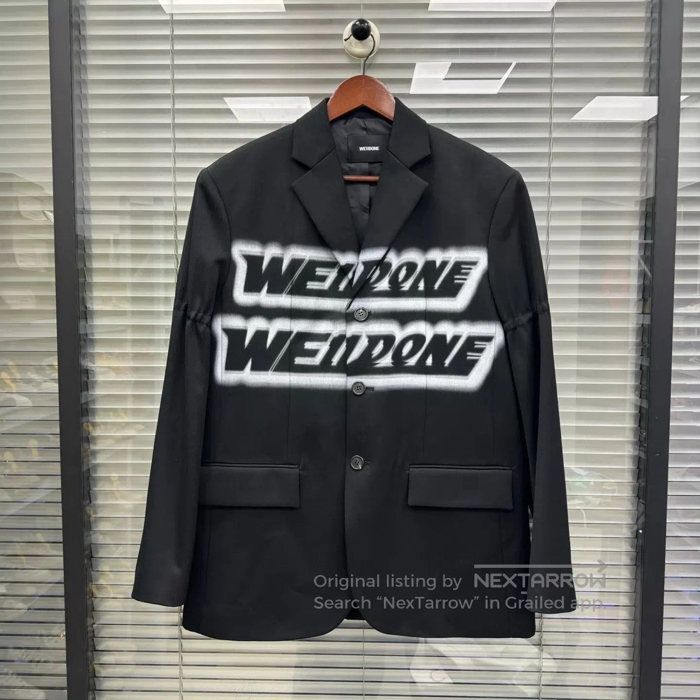 WE11DONE Black Blazer with Graphic Print - XS. Size US XS / EU 42 / 0 - 1 Thumbnail
