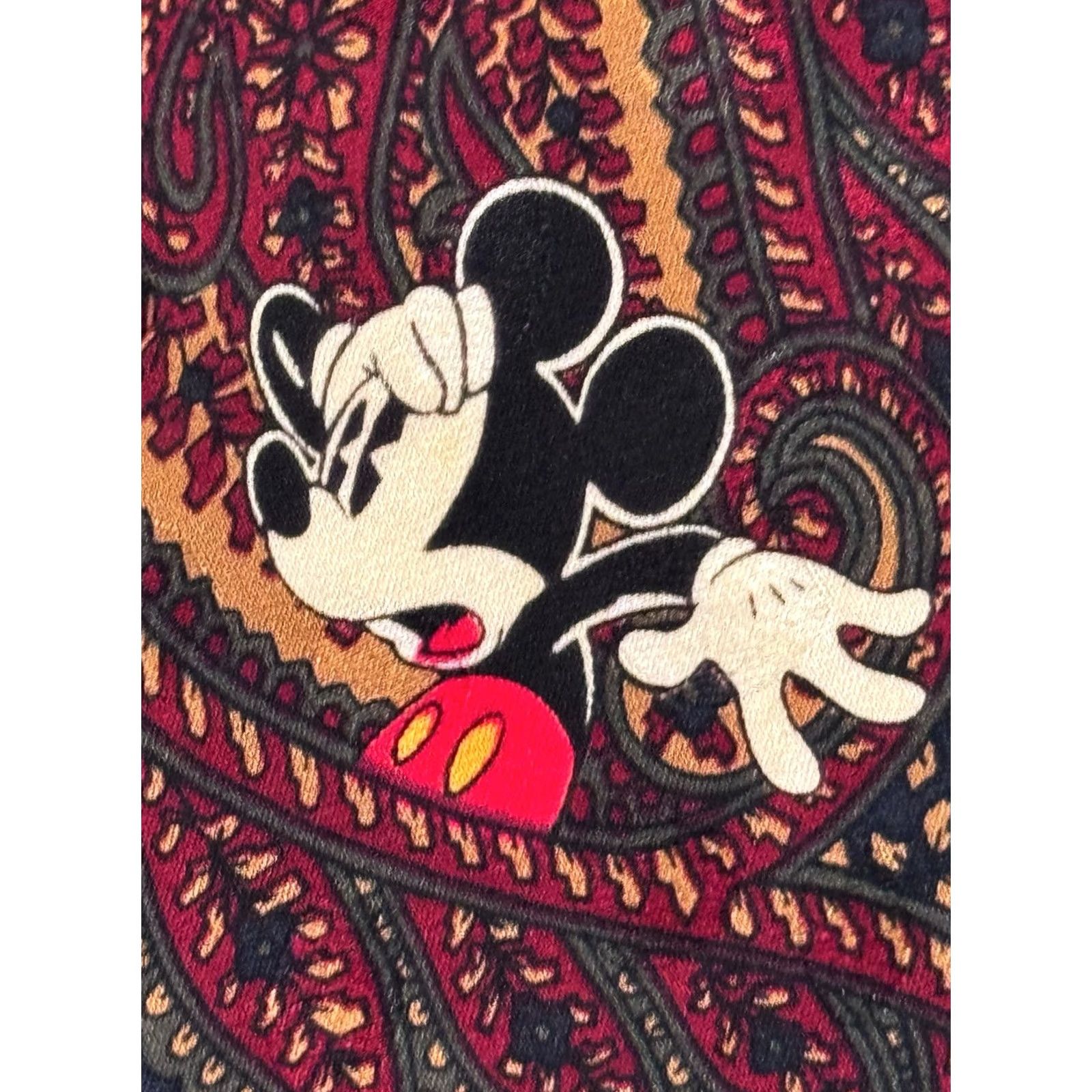 Disney VTG Disney Mickey Mouse Confuse Neck Tie Men's Ascot Multicolor Accessories 90s Concert Theme Mens Size ONE SIZE - 2 Thumbnail