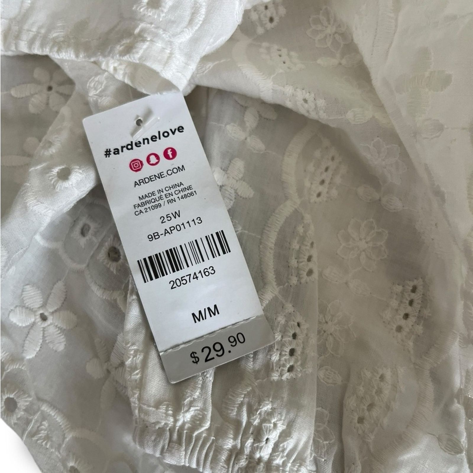 Other Ardene eyelet off the shoulder cropped summer top Size M / US 6-8 / IT 42-44 - 7 Thumbnail