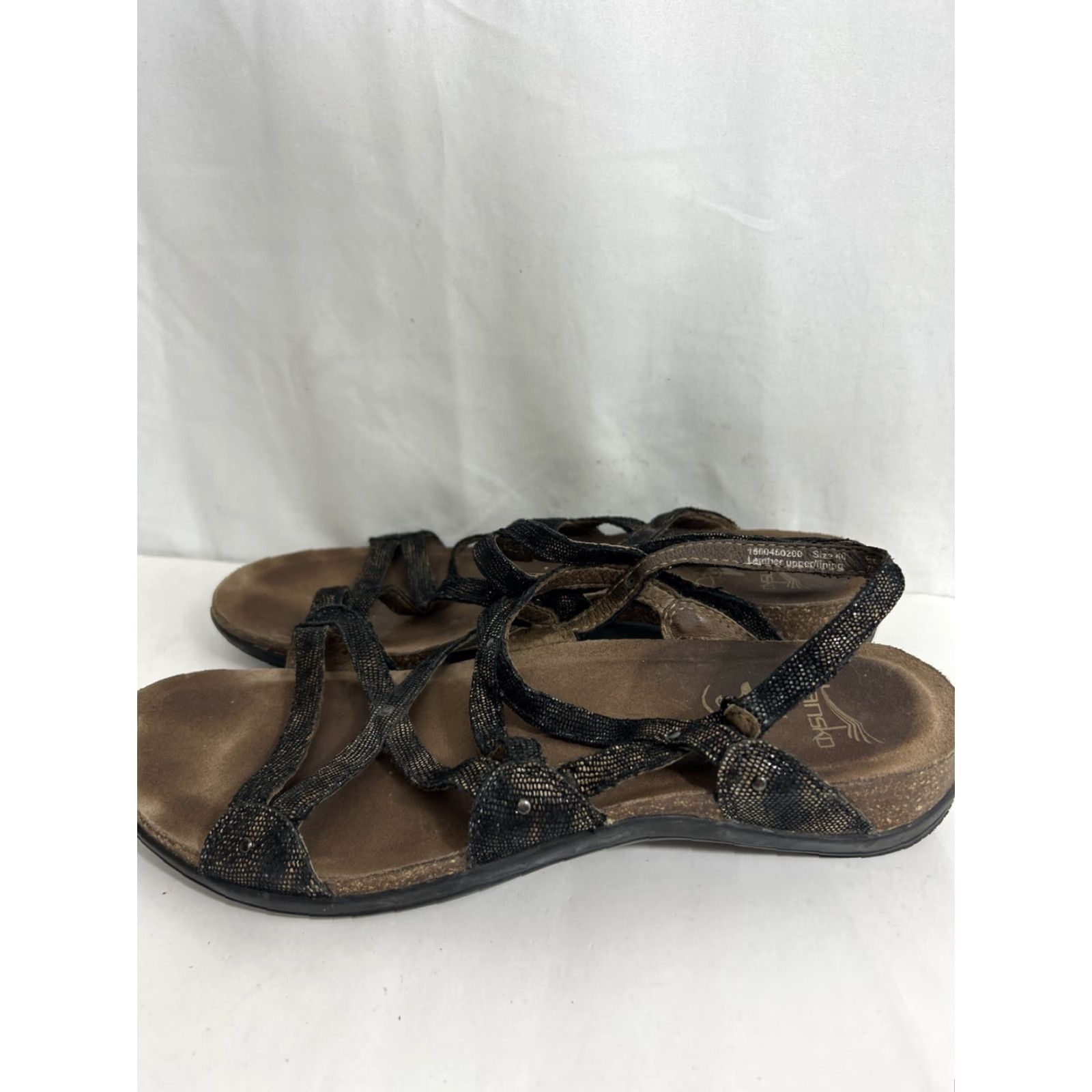 Dansko Dansko Sandal Womens Jovie Slingback Wedge Black Brown Leather EU40 9.5-10 Size US 9.5 / IT 39.5 - 7 Thumbnail