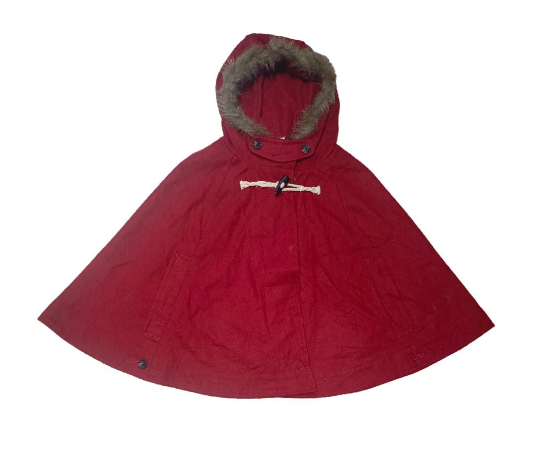 Earth Music & Ecology - Fur Poncho Red Wool