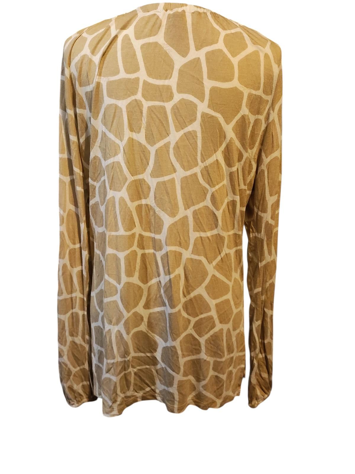 Michael Kors Michael Kors Women's Beige Patterned Long Sleeve Blouse Size L / US 10 / IT 46 - 5 Thumbnail