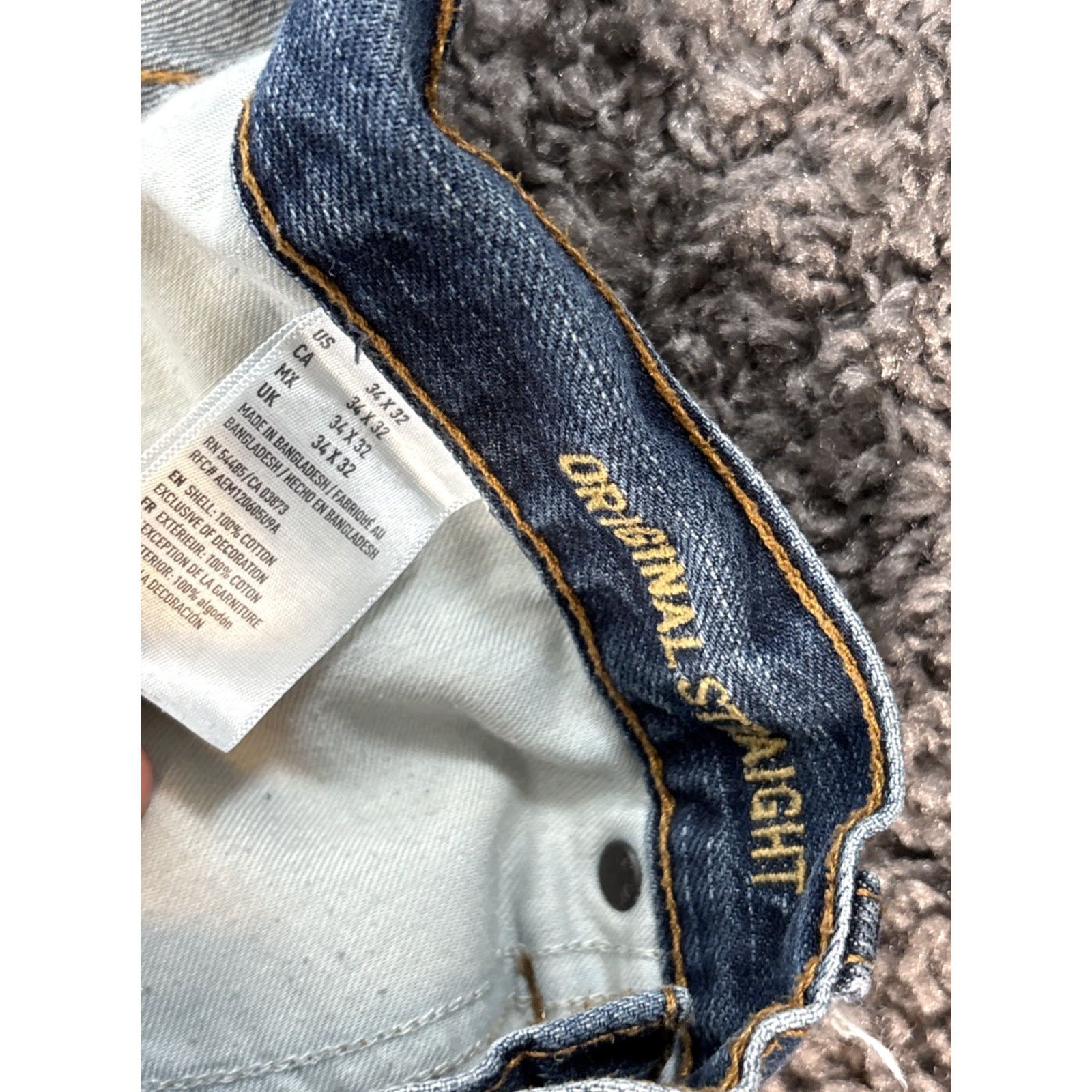 American Eagle Outfitters VINTAGE American Eagle Outfitters Jeans Men 34x31 Jeans Denim Blue Distressed 90s Wide-Leg Relaxed Baggy Pockets Size US 34 / EU 50 - 5 Thumbnail