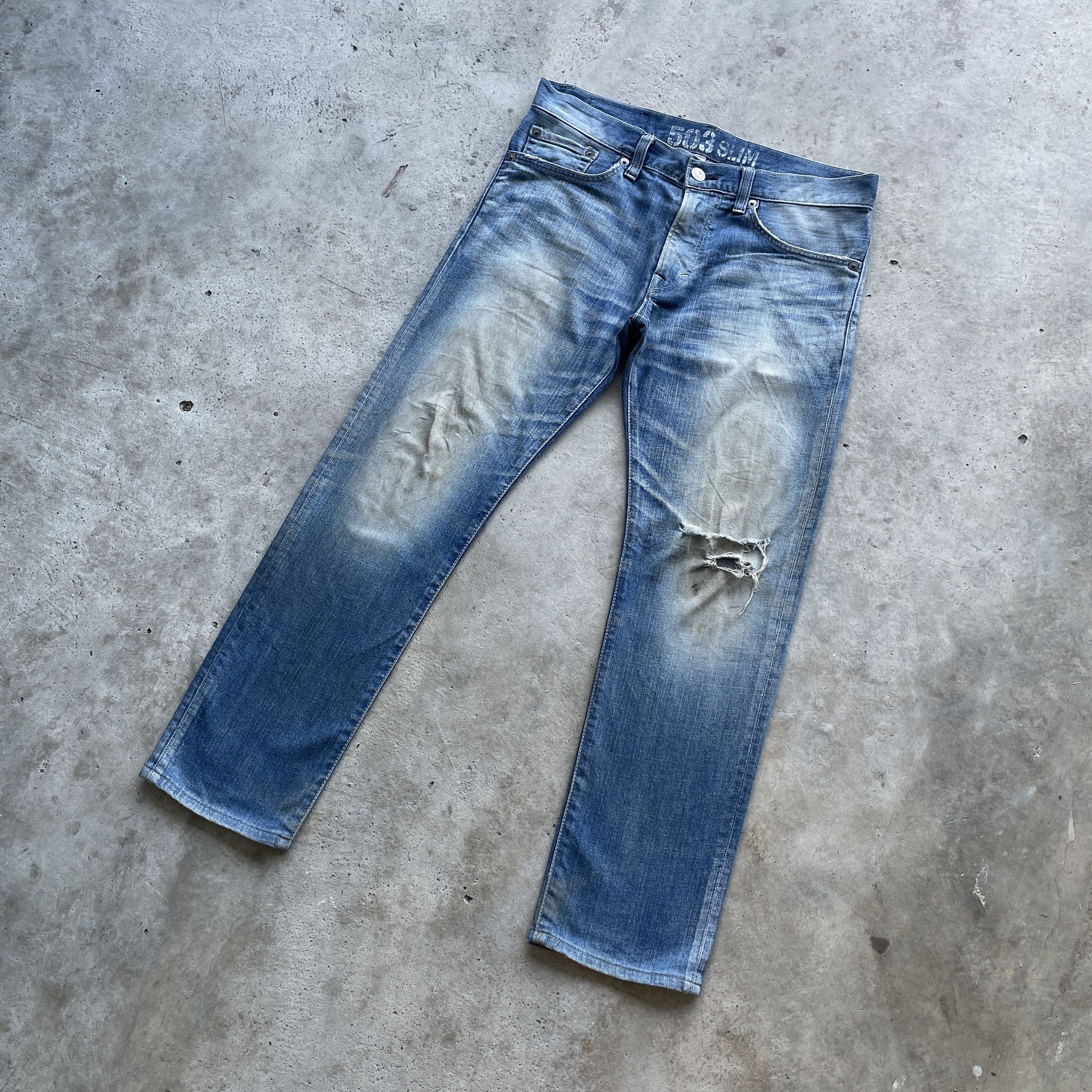 Edwin × Japanese Brand VINTAGE EDWIN DISTRESSED DENIM FADED RUSTY PANTS JEANS W36 Size US 36 / EU 52 - 1 Thumbnail