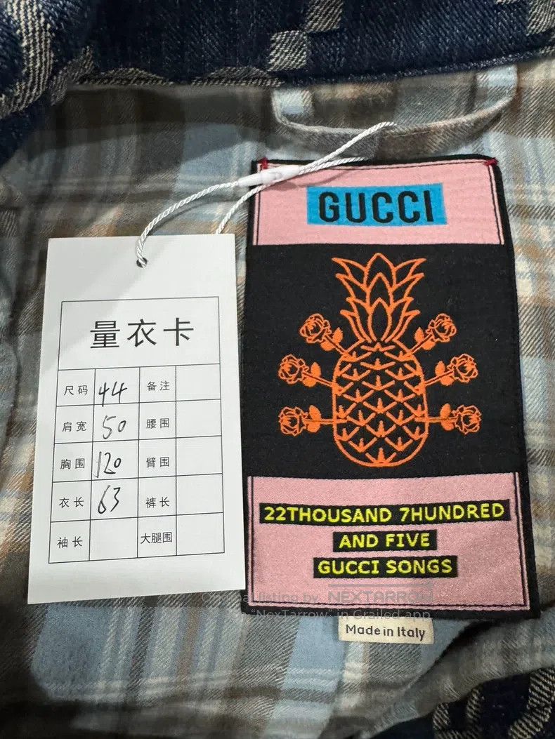 Gucci Gucci Full-print large logo denim jacket Size US S / EU 44-46 / 1 - 3 Thumbnail