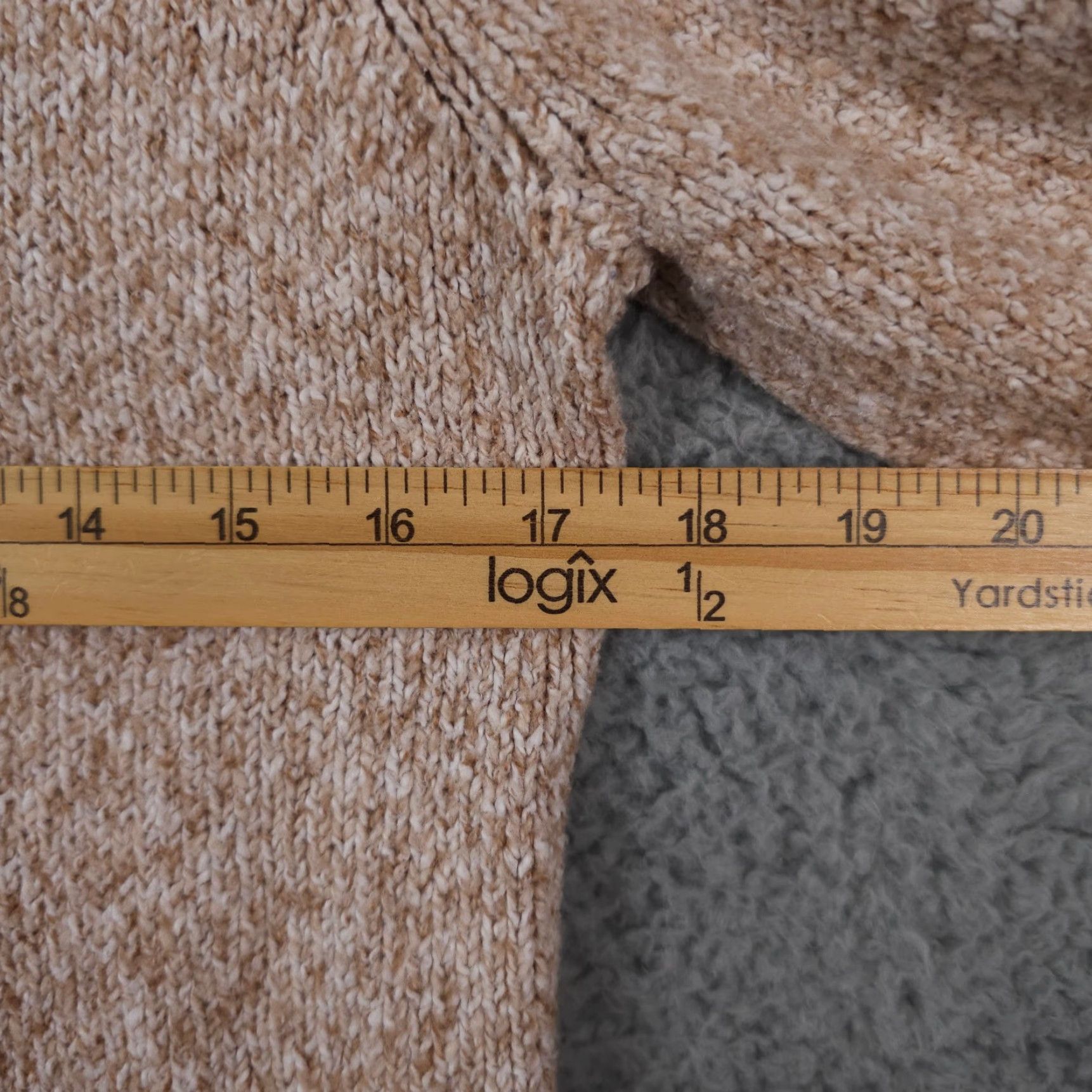 Loft LOFT Ann Taylor Sweater Womens Medium Beige White Marled V Neck Knit Pullover Size M / US 6-8 / IT 42-44 - 5 Thumbnail