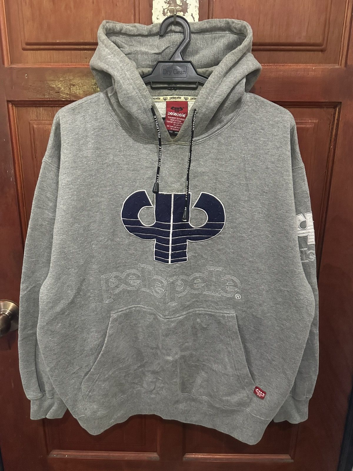 Pelle Pelle Vintage Pelle Pelle Embroidered Logo Grey Hoodie Size US L / EU 52-54 / 3 - 1 Thumbnail