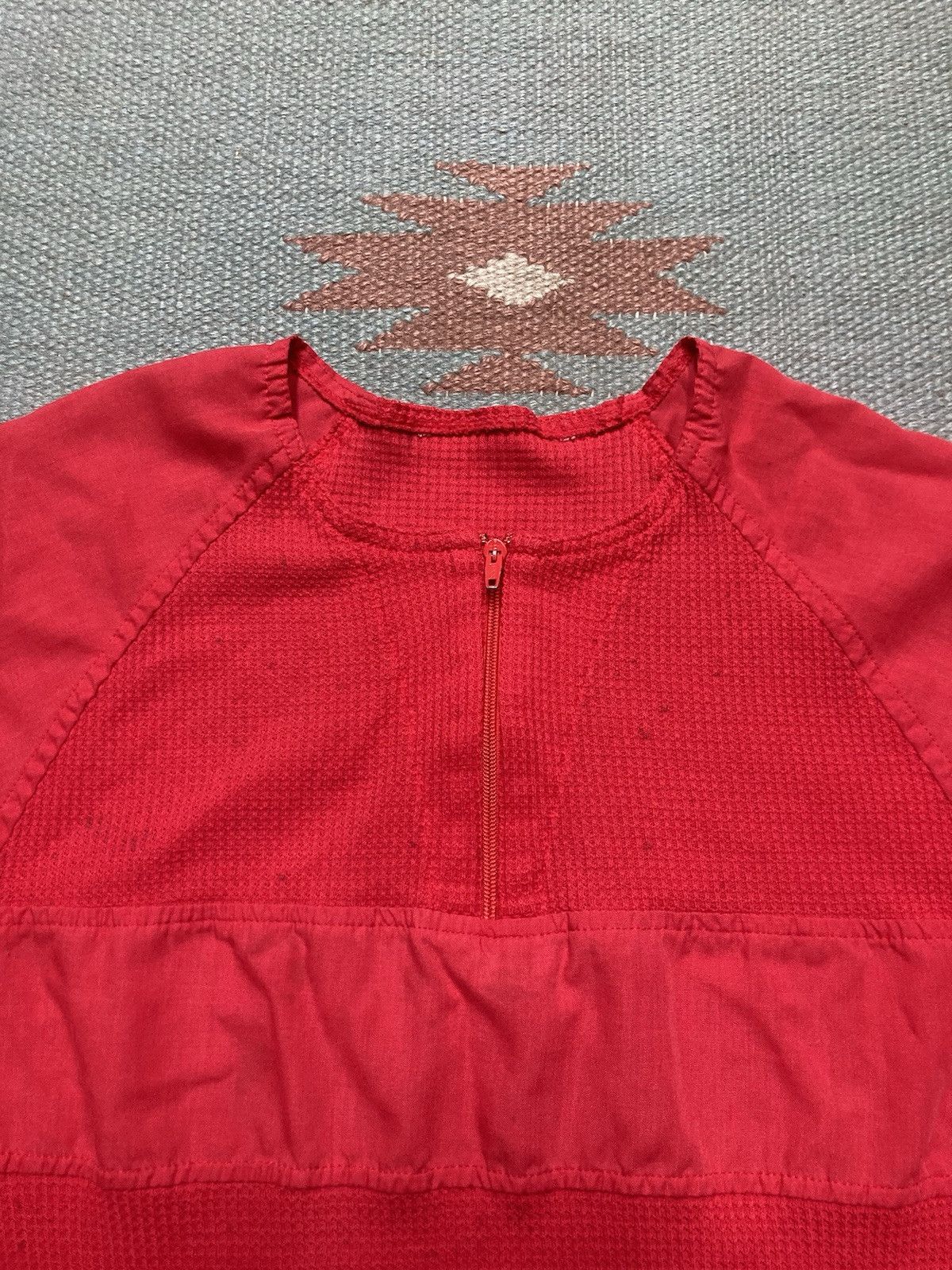 Vintage Vtg 70s t shirt 1/4 zip red waffle knit lightweight small Size US S / EU 44-46 / 1 - 4 Thumbnail