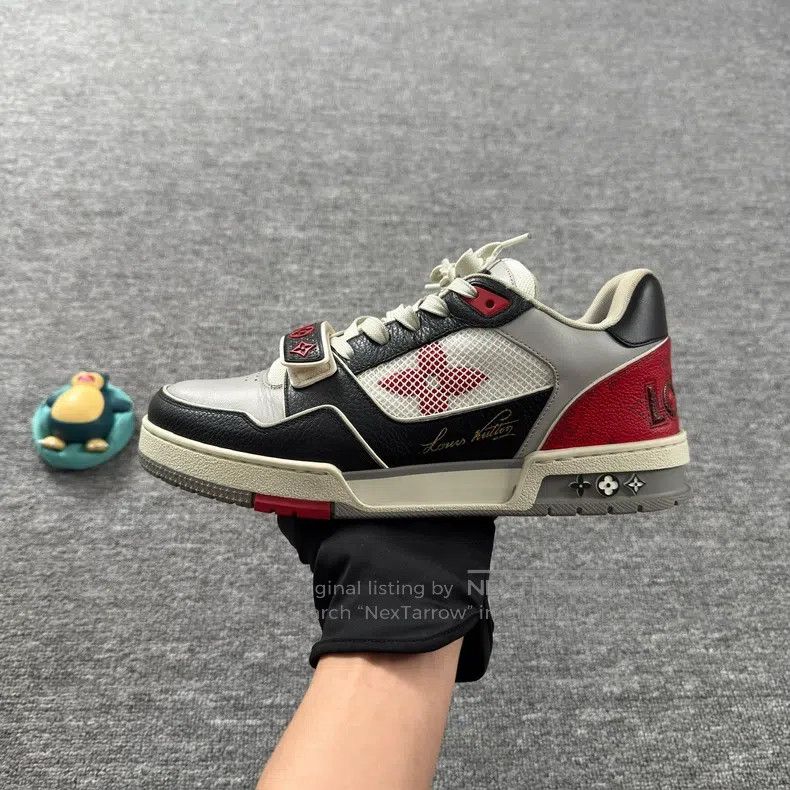 Louis Vuitton Louis Vuitton Trainer Black and Red Velcro shoes Size US 7 / EU 40 - 8 Thumbnail