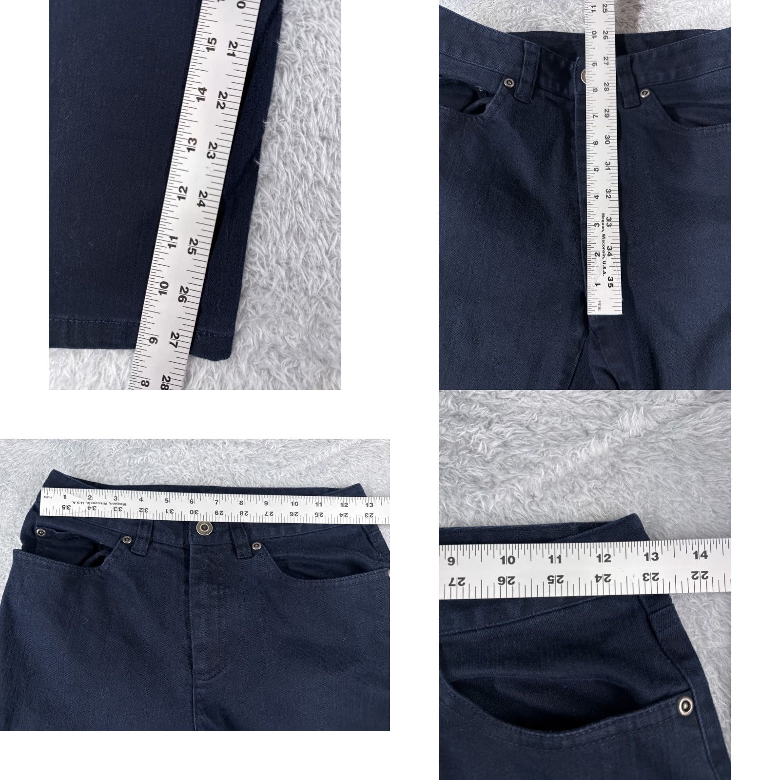 Talbots Talbots Jeans Womens 2 Blue Denim Straight Leg Dark Wash Mid Rise 24x27 5-Pocket Logo Embroidered Button Cotton Stretch Regular Size 26" / US 2 / IT 38 - 8 Thumbnail