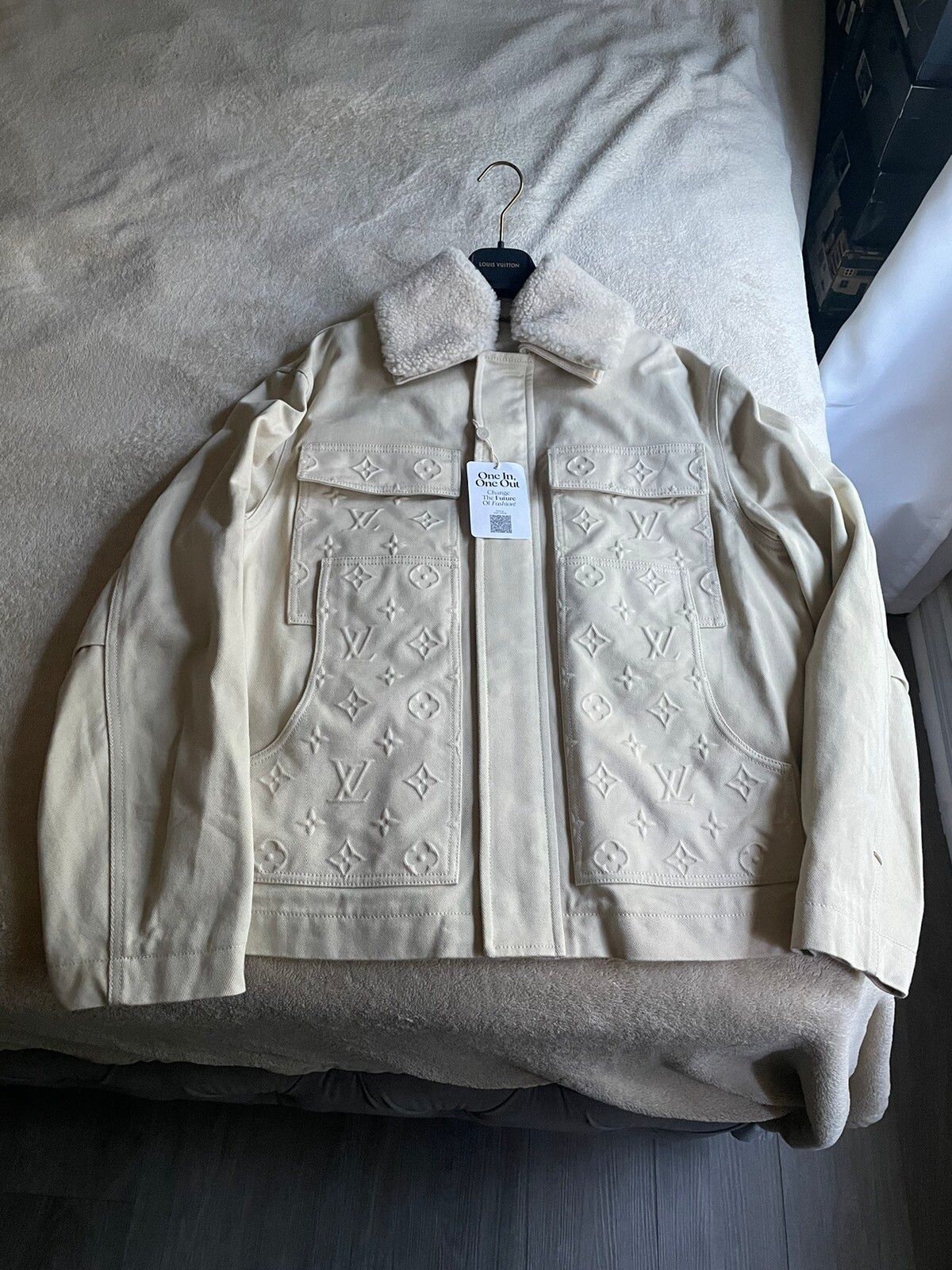 Pre-owned Louis Vuitton Beige Monogram Workwear Denim Jacket