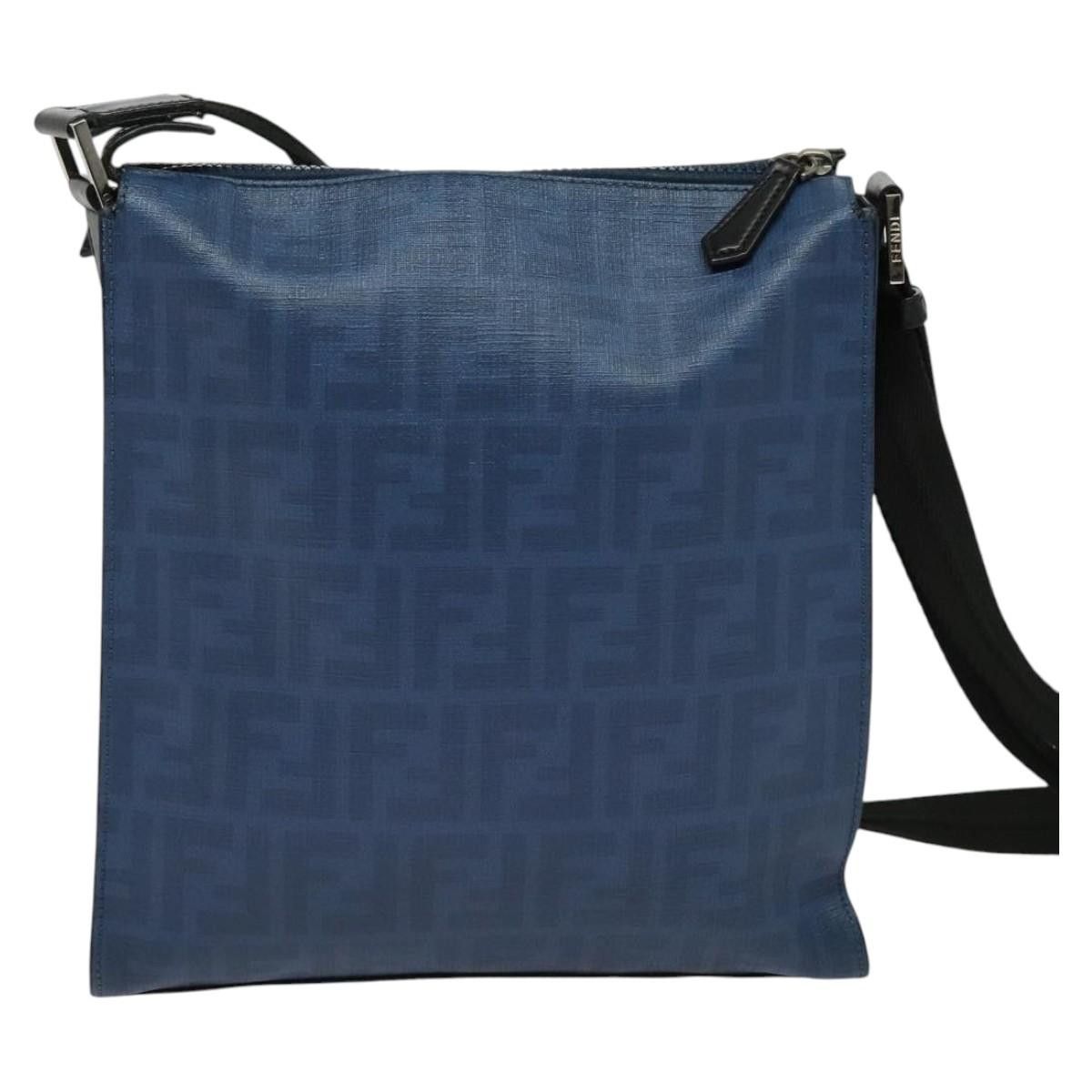 Fendi FENDI Zucca Canvas Shoulder Bag Pvc Blue Silver Size ONE SIZE - 3 Thumbnail
