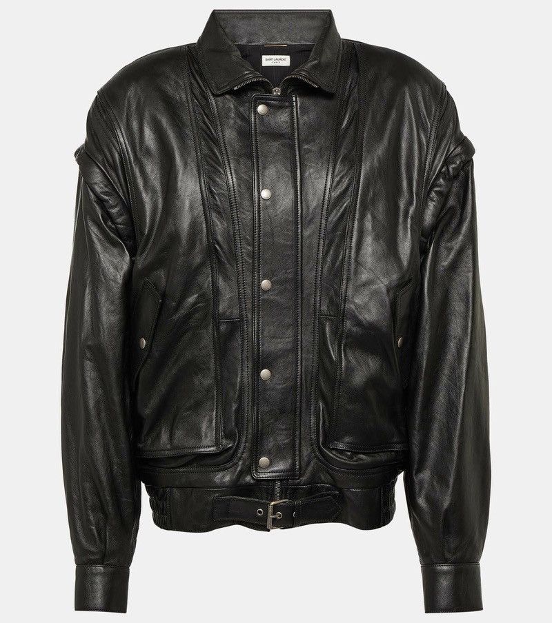 Saint Laurent Paris $8K VALUE Oversized Jacket in lambskin Size XS / US 0-2 / IT 36-38 - 1 Thumbnail