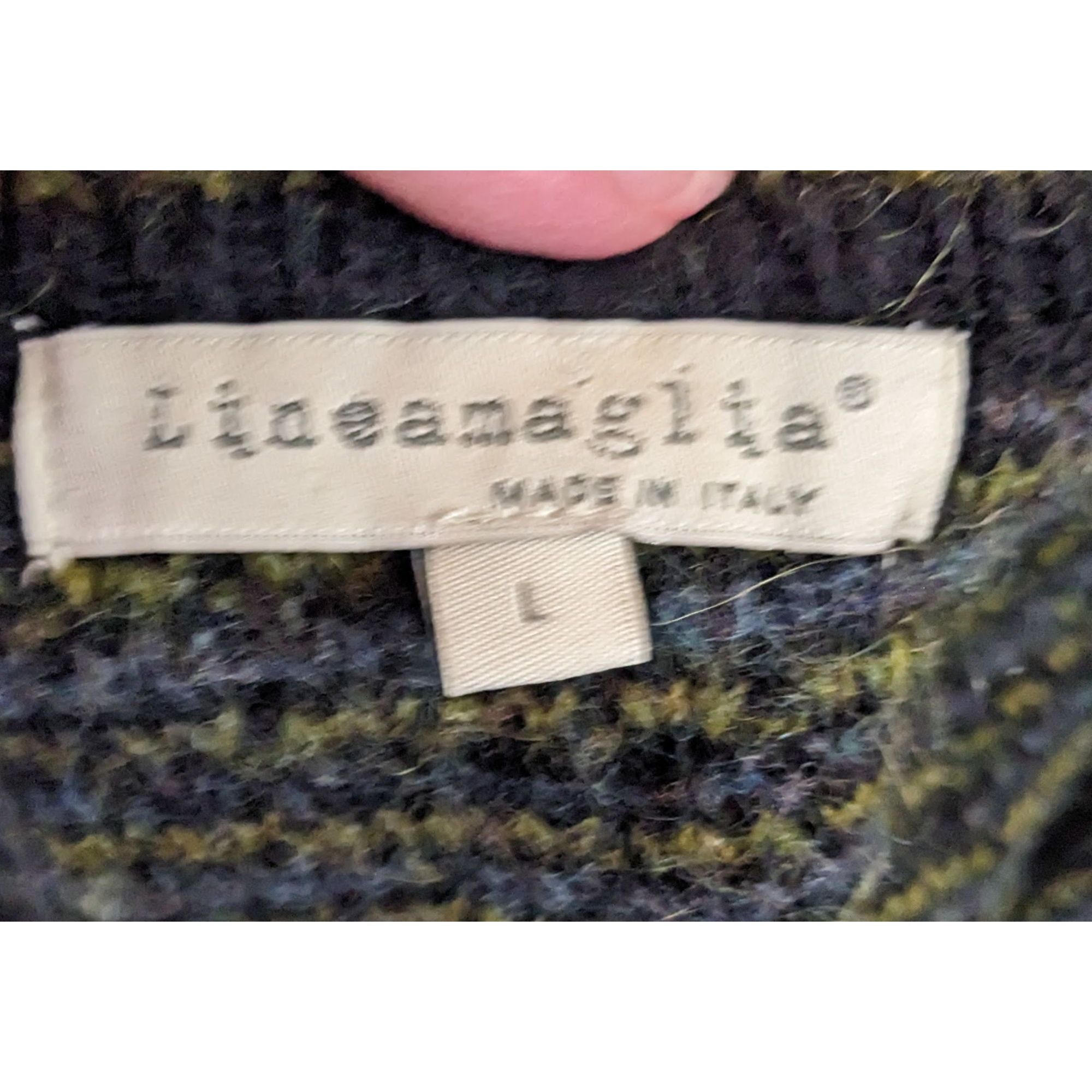 Other Vintage Lineamaglia Italian Alpaca Mohair Earth Tone Cardiga Size L / US 10 / IT 46 - 4 Thumbnail