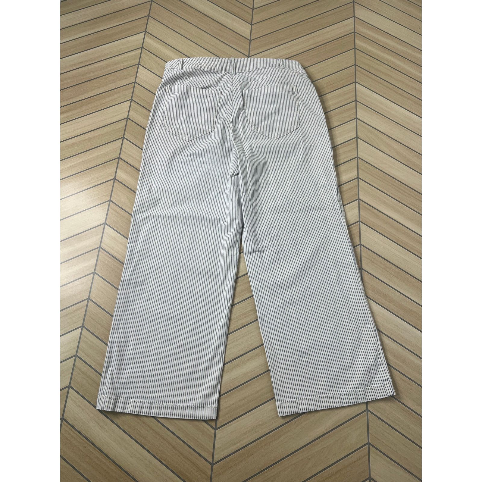Old Navy VTG Y2K Baggy Pants / Wide Leg - White Stripe Casual Beach Size 34" / US 12 / IT 48 - 2 Thumbnail