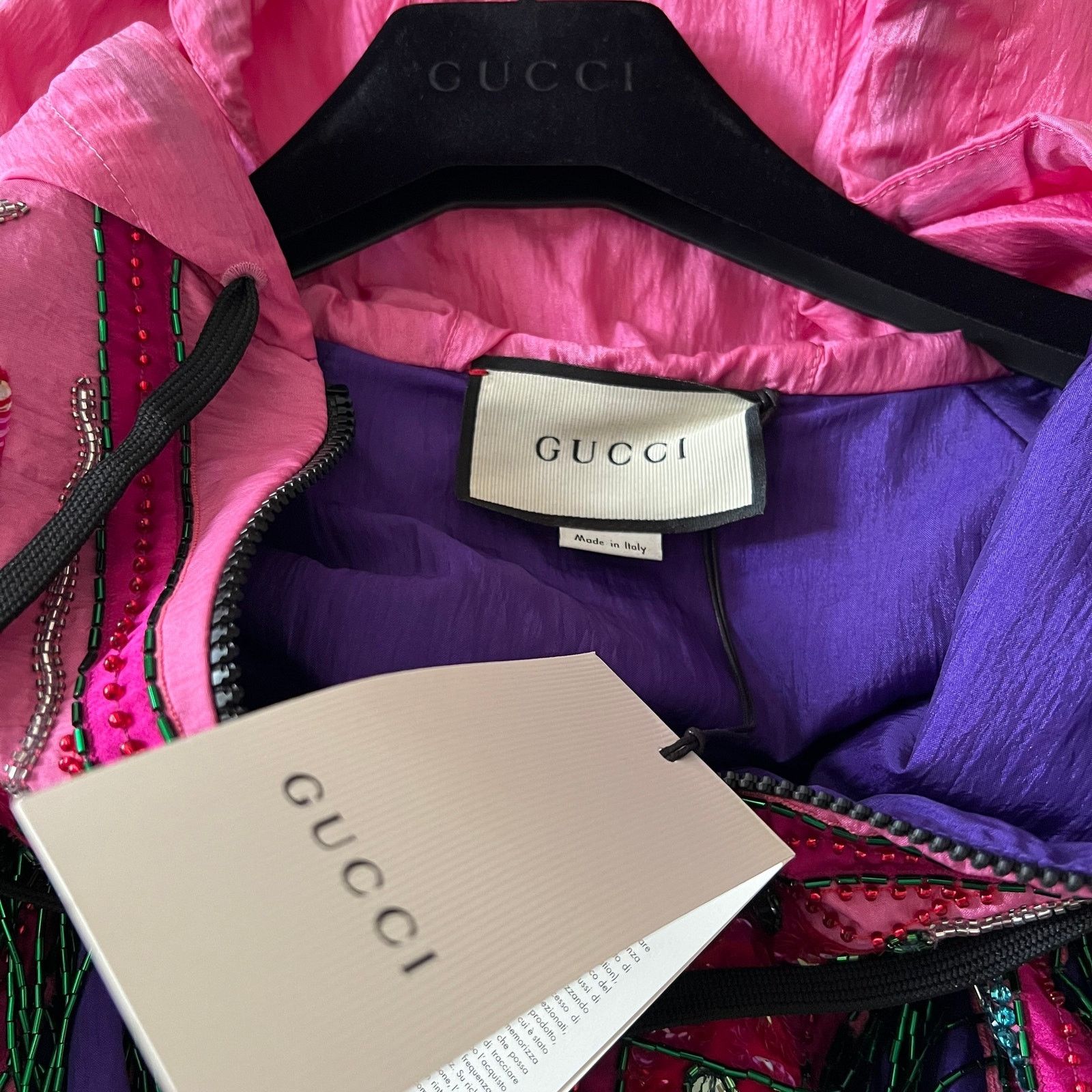 Gucci GUCCI Embellished Printed Hood Bomber Jacket, M SRP: $7800 Size M / US 6-8 / IT 42-44 - 8 Thumbnail