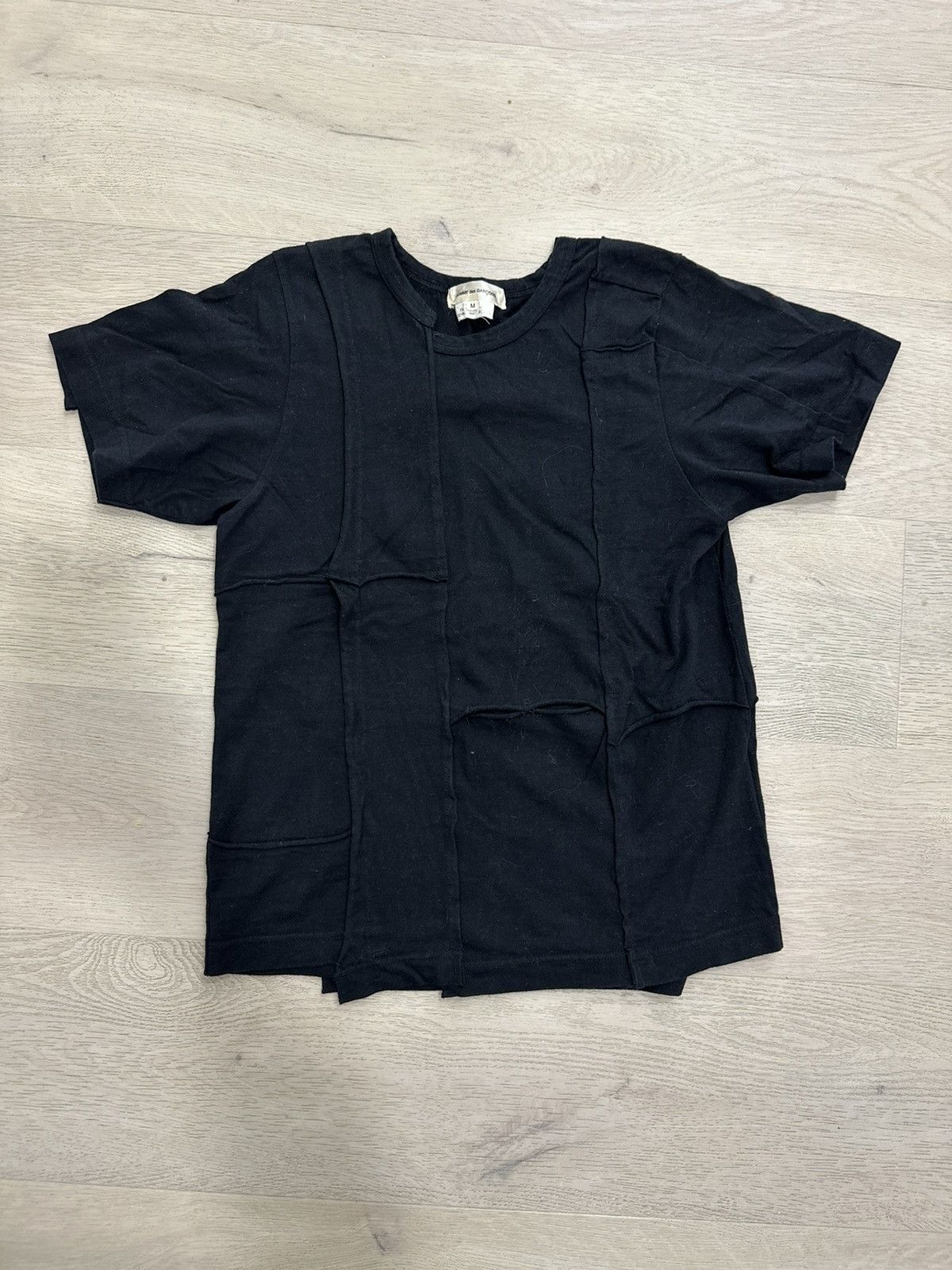 image of Comme Des Garcons Spring 2007 Patchwork T Shirt in Black, Women's (Size Medium)