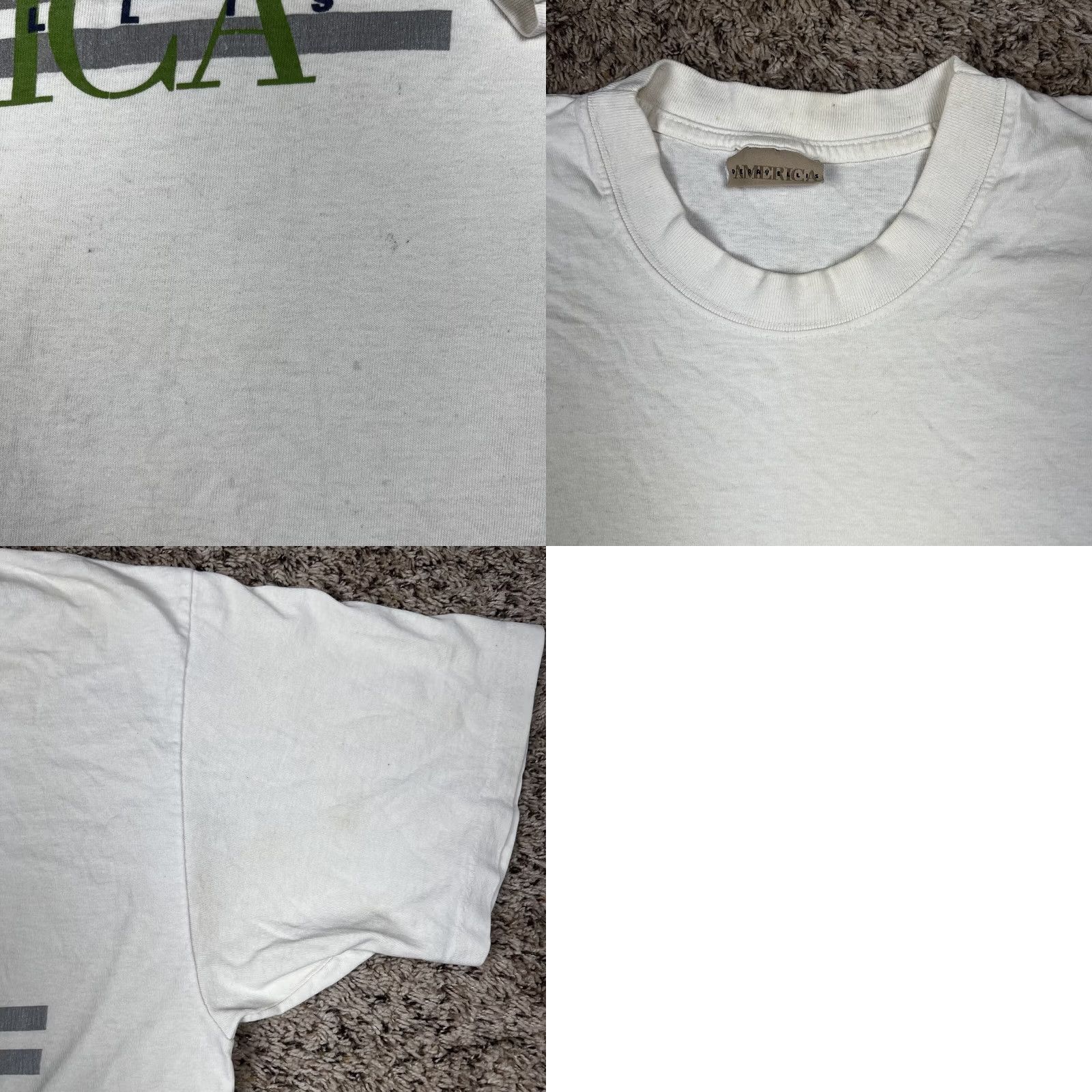Perry Ellis VINTAGE Perry Ellis Spellout Graphic T-Shirt XL White 90s Grunge Mens Short Sleeve Single Stitch Classic Size US XL / EU 56 / 4 - 9 Thumbnail
