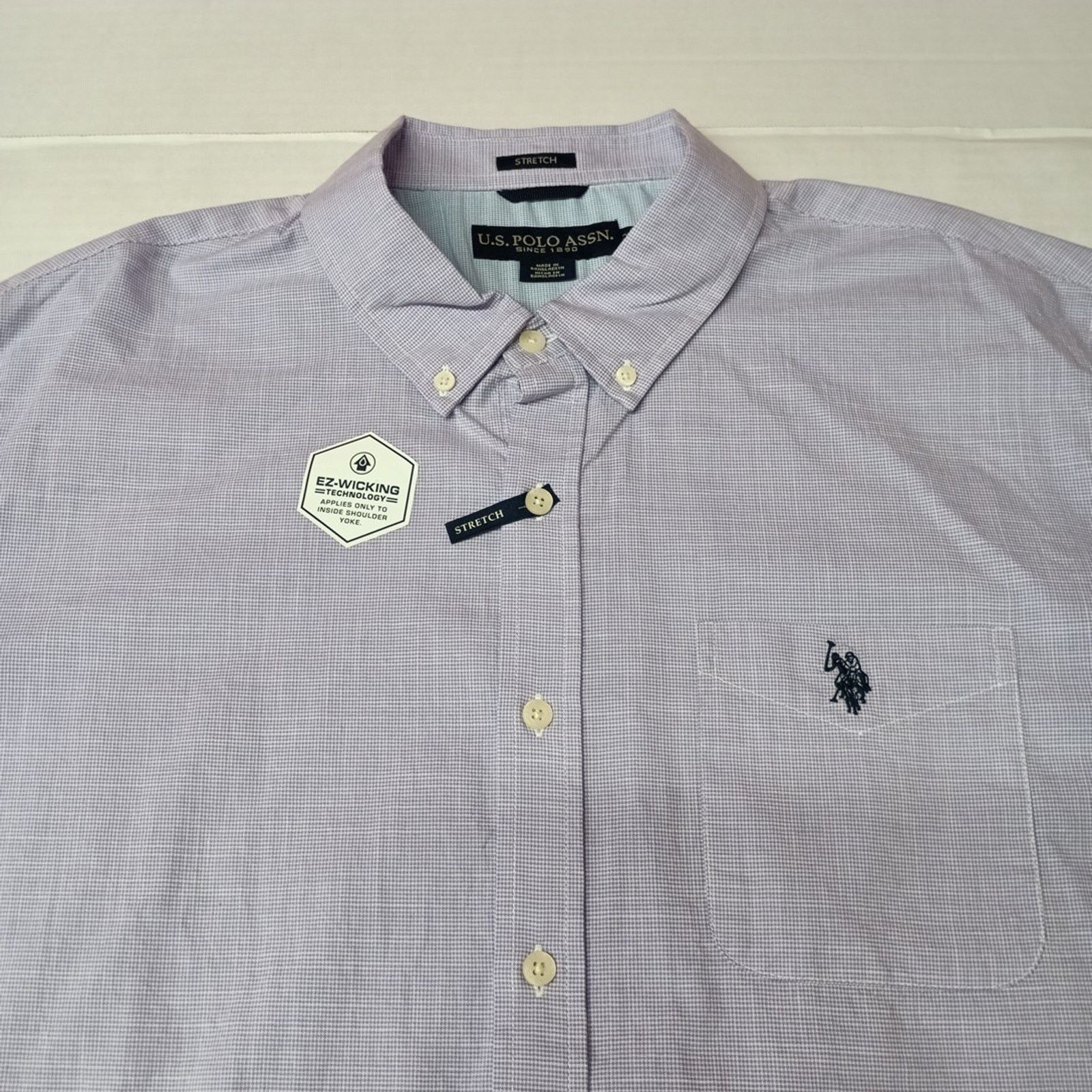 U.S. Polo Assn. U.S. Polo Assn. Woven Shirt Men's 2XL Violet Trail Checkered Size US XXL / EU 58 / 5 - 3 Thumbnail