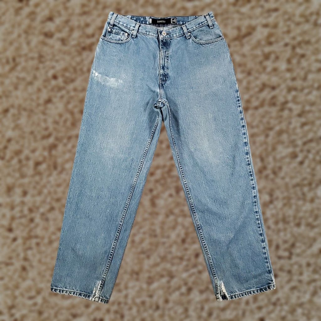 Vintage VINTAGE SilverTab Jeans Mens 34x33 Blue Distressed Skater Levi's Y2K 90s Grunge Hip Hop Clothes-Pocket 5-Zip? Size US 34 / EU 50 - 1 Thumbnail