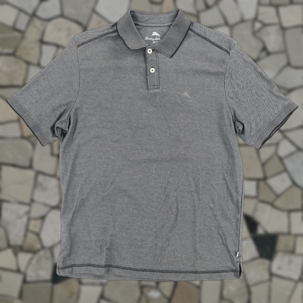 Tommy Bahama Tommy Bahama Cotton Blend Solid Polo Shirt Gray Men's M Size US M / EU 48-50 / 2 - 1 Thumbnail