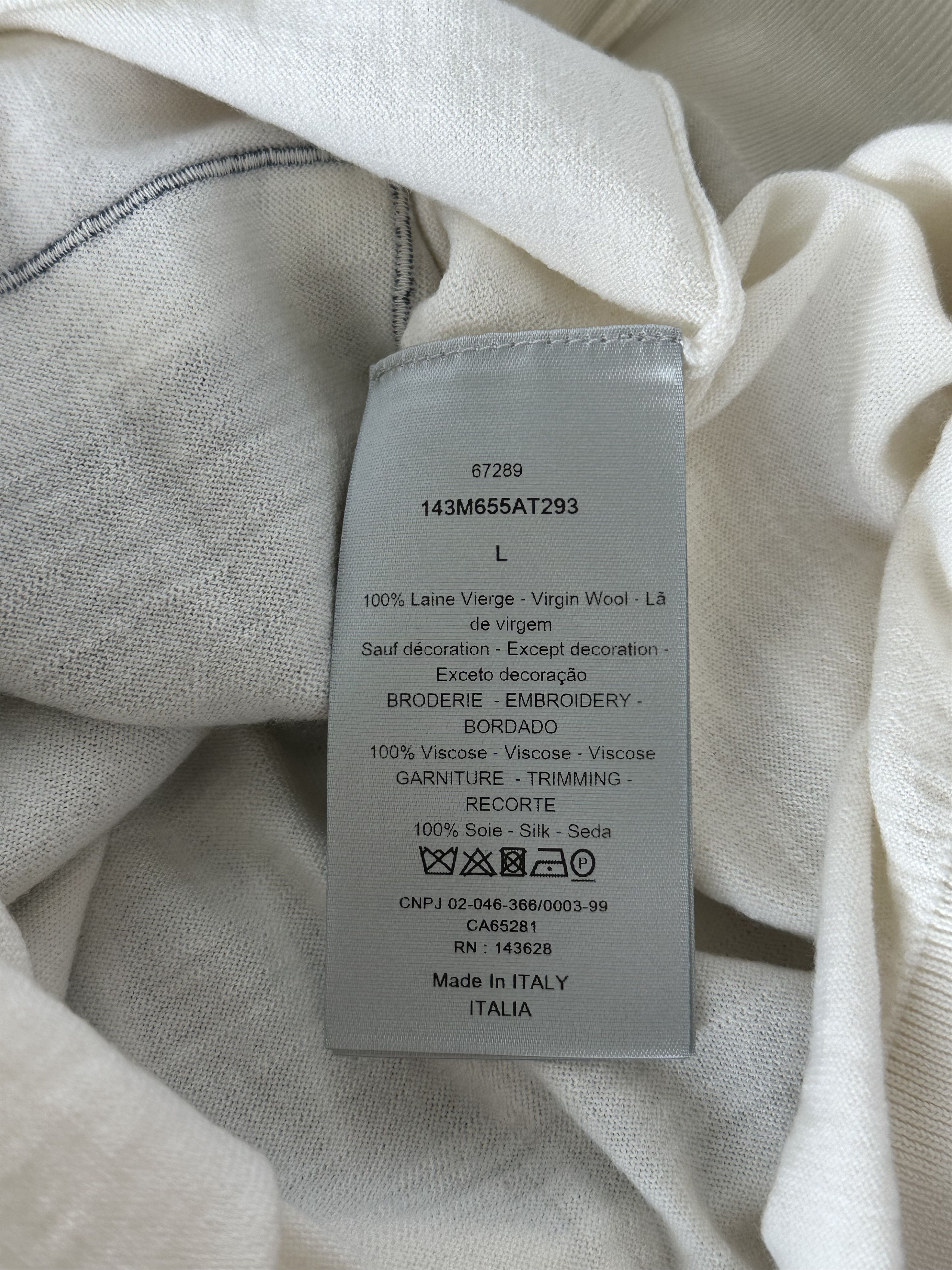 Dior Kenny Scharf White & Multicolor Playing Cards Wool Sweater Size US L / EU 52-54 / 3 - 4 Thumbnail