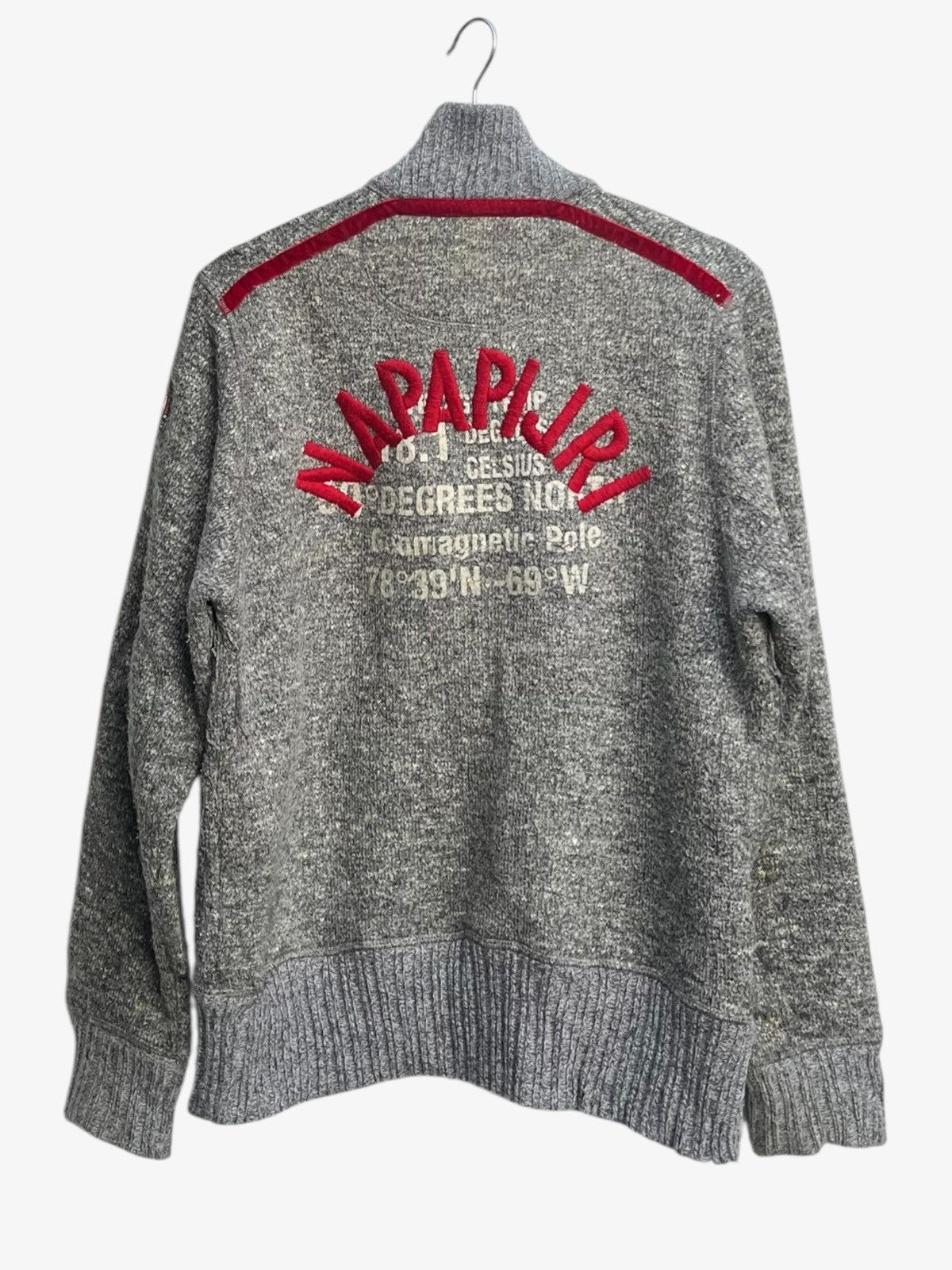 Napapijri Vintage Napapijri Knitted Zip Up Sweater Jacket Size US L / EU 52-54 / 3 - 1 Thumbnail