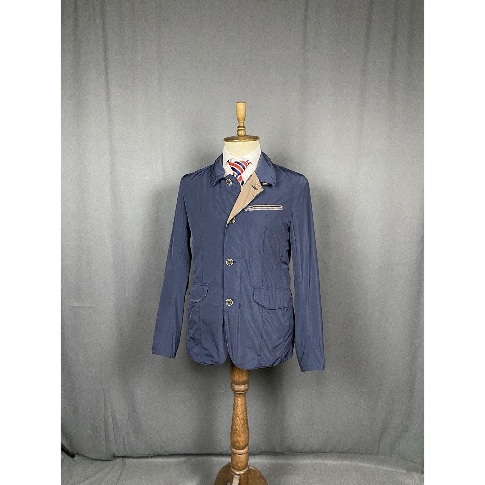 Gimo's Gimo's Men's Blue Lightweight utility Sportcoat Nylon Jacket Size US M / EU 48-50 / 2 - 2 Thumbnail