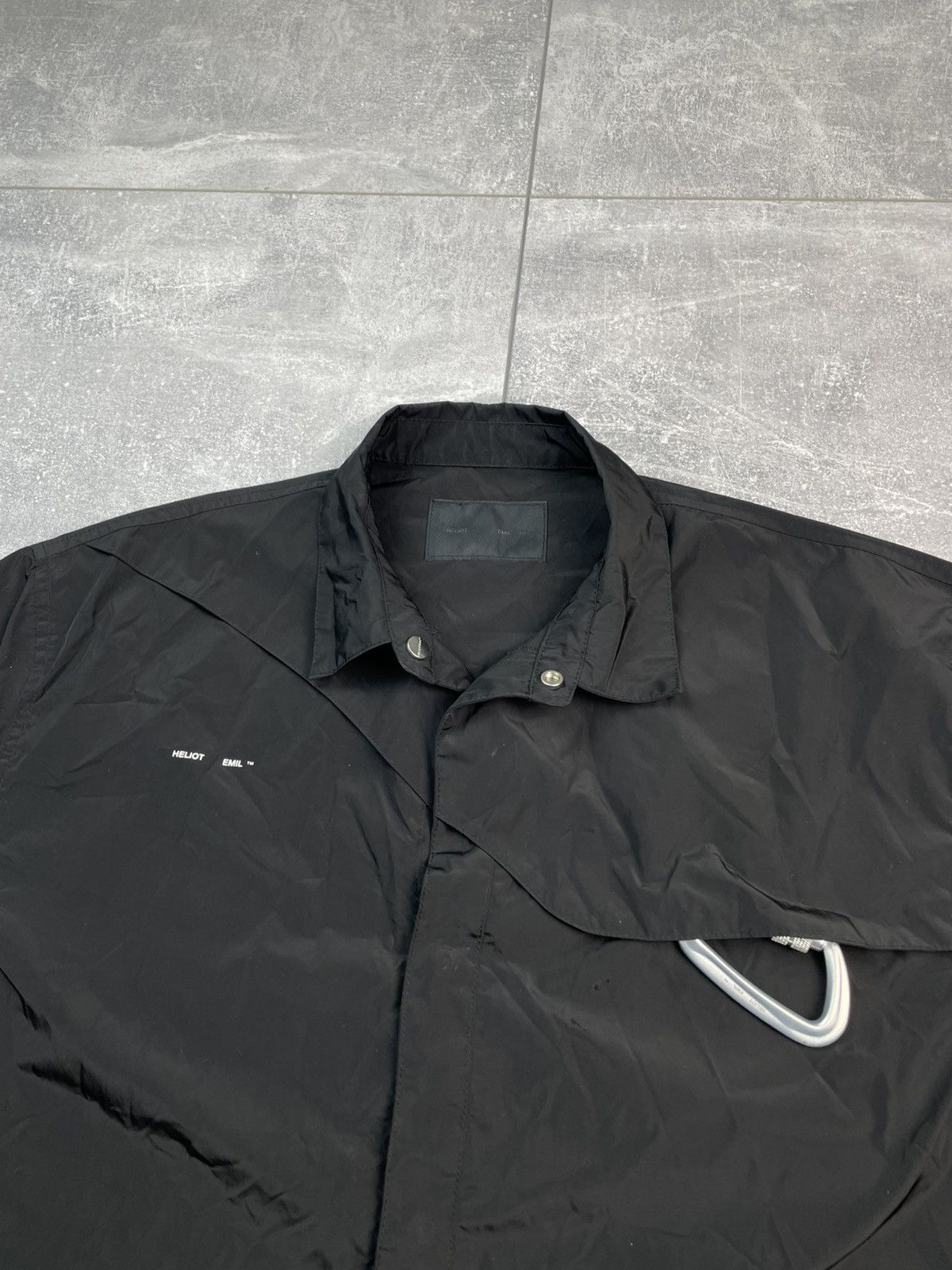 Heliot Emil Heliot Emil Black Shirt Nylon Carabiner Logo Size US S / EU 44-46 / 1 - 2 Thumbnail