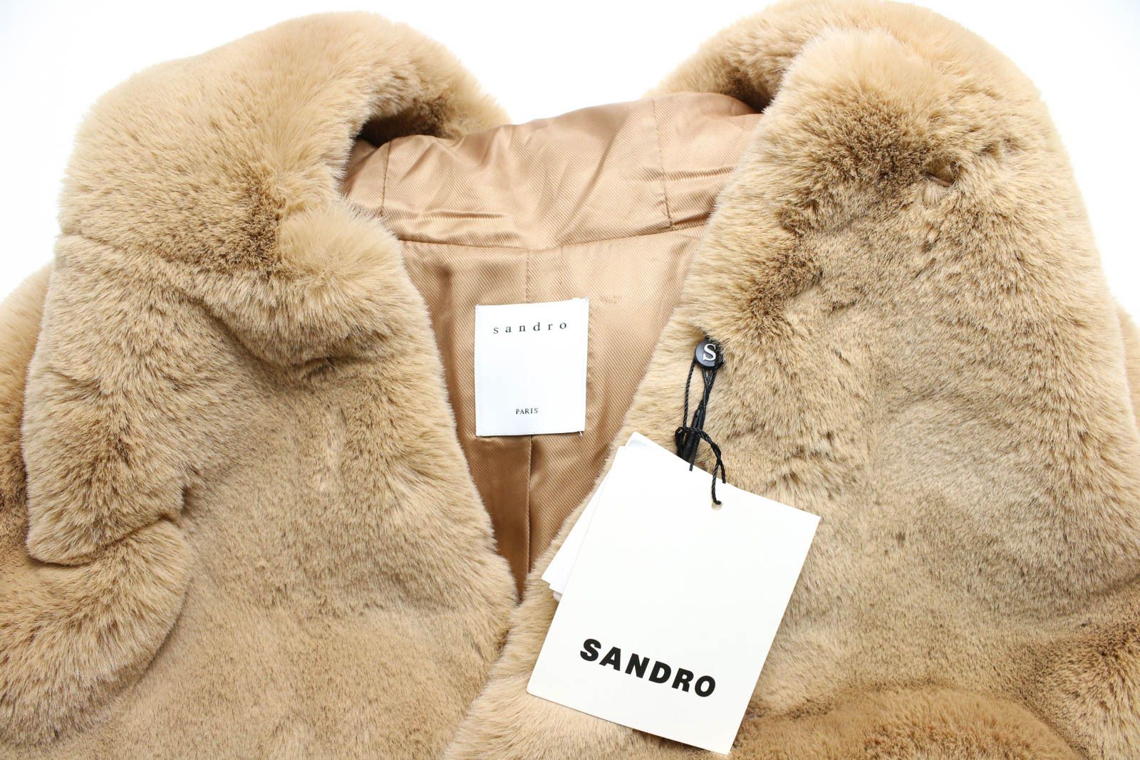 Sandro SANDRO Mirage Jacket Women's (EU) 40 Faux Fur Hooded Size L / US 10 / IT 46 - 6 Thumbnail