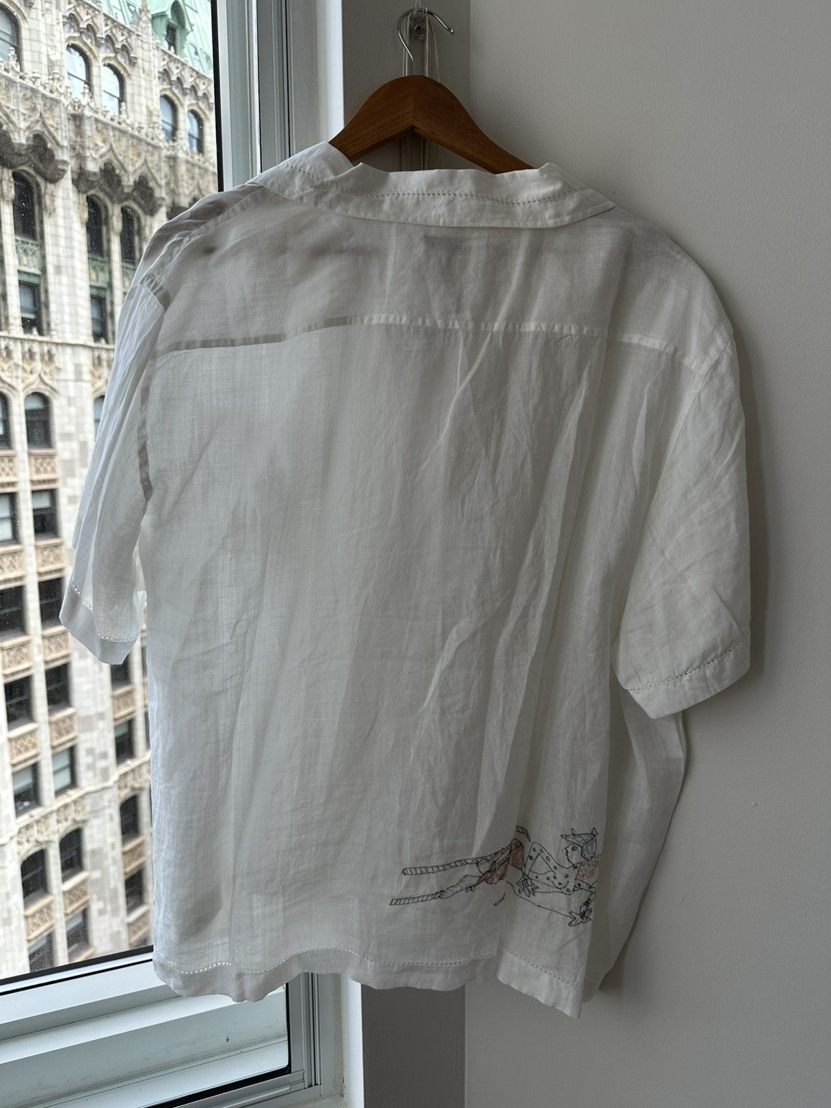 Bode Bode White Linen Skiers Shirt Size US XL / EU 56 / 4 - 2 Thumbnail