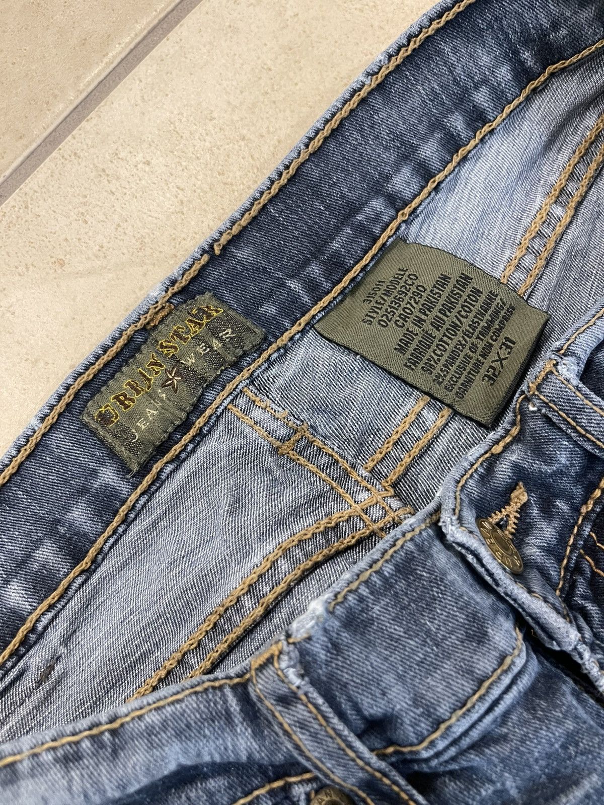 Vintage Urban Star Distressed Blue Denim Rocker Jeans Size US 32 / EU 48 - 4 Thumbnail
