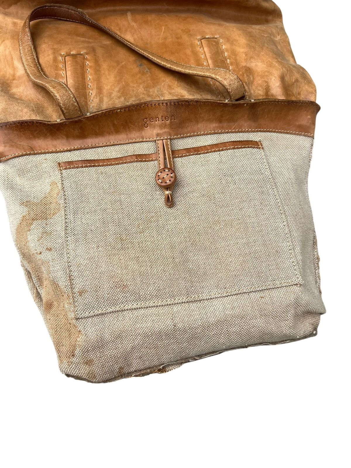 Leather Distressed Patina Leather Tote Bag Genten Japan Size ONE SIZE - 22 Thumbnail