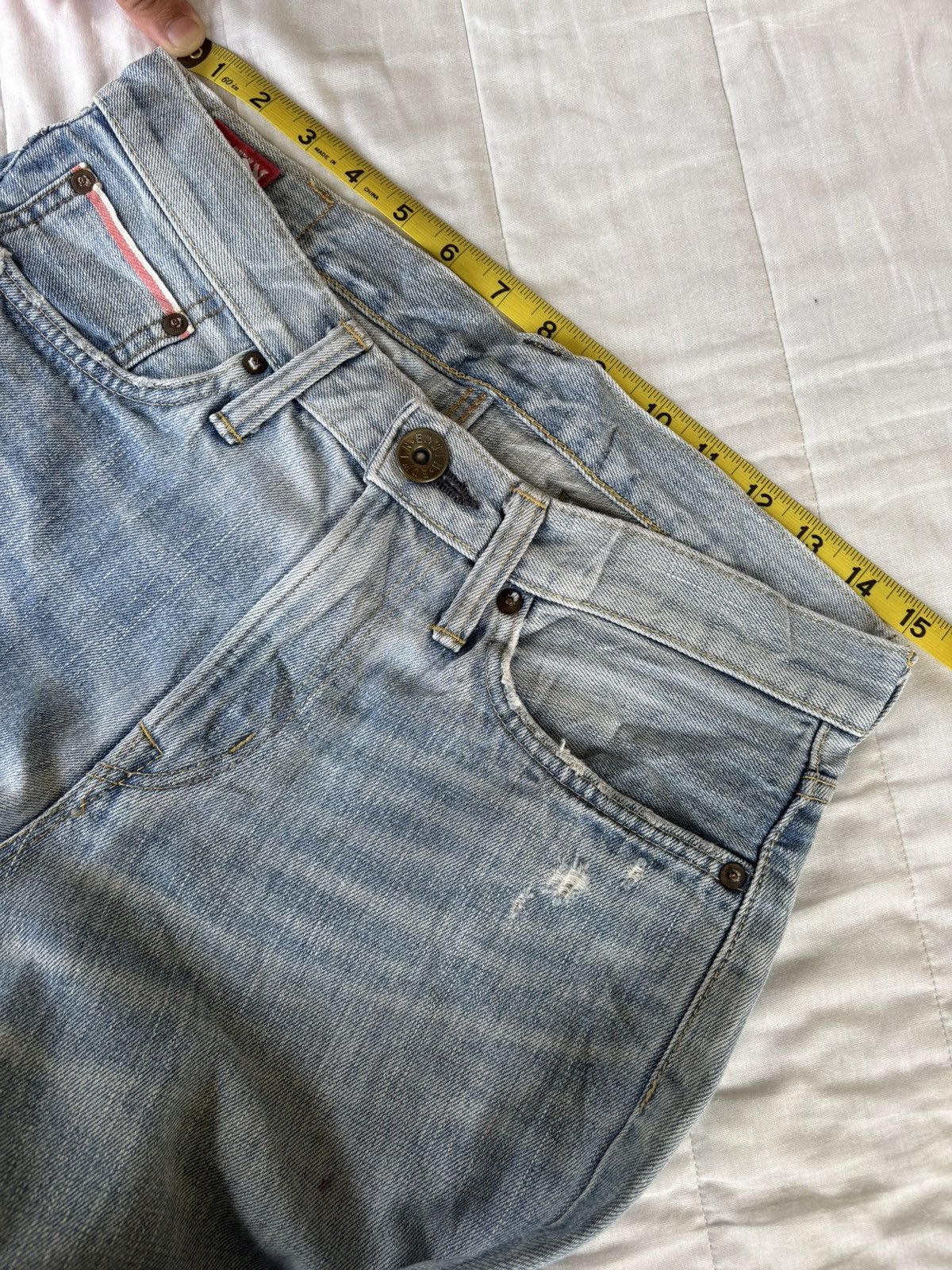 Hysteric Glamour × Undercover 🔥EDWIN 505zx SELVEDGE DENIM BUCKLE BACK BLUE WASH JEANS Size US 30 / EU 46 - 11 Thumbnail