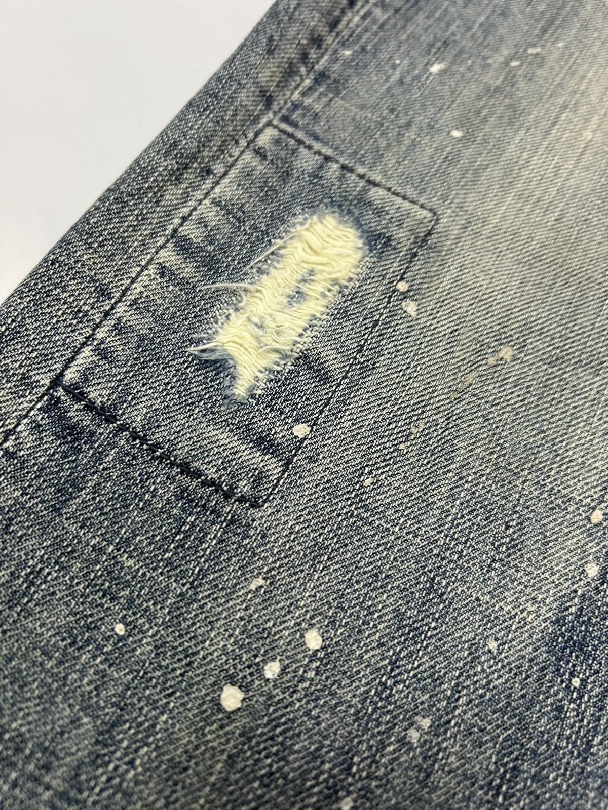 Japanese Brand Vintage Japanese Shuca Distressed Paint Splatter Jeans Size US 33 - 9 Thumbnail
