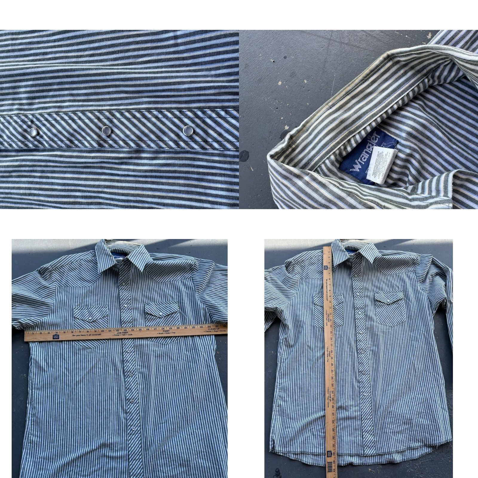 Wrangler VINTAGE Wrangler Pearl Snap Shirt Men XLT Blue White Stripe Western Cowboy Shirt Size US XL / EU 56 / 4 - 8 Thumbnail