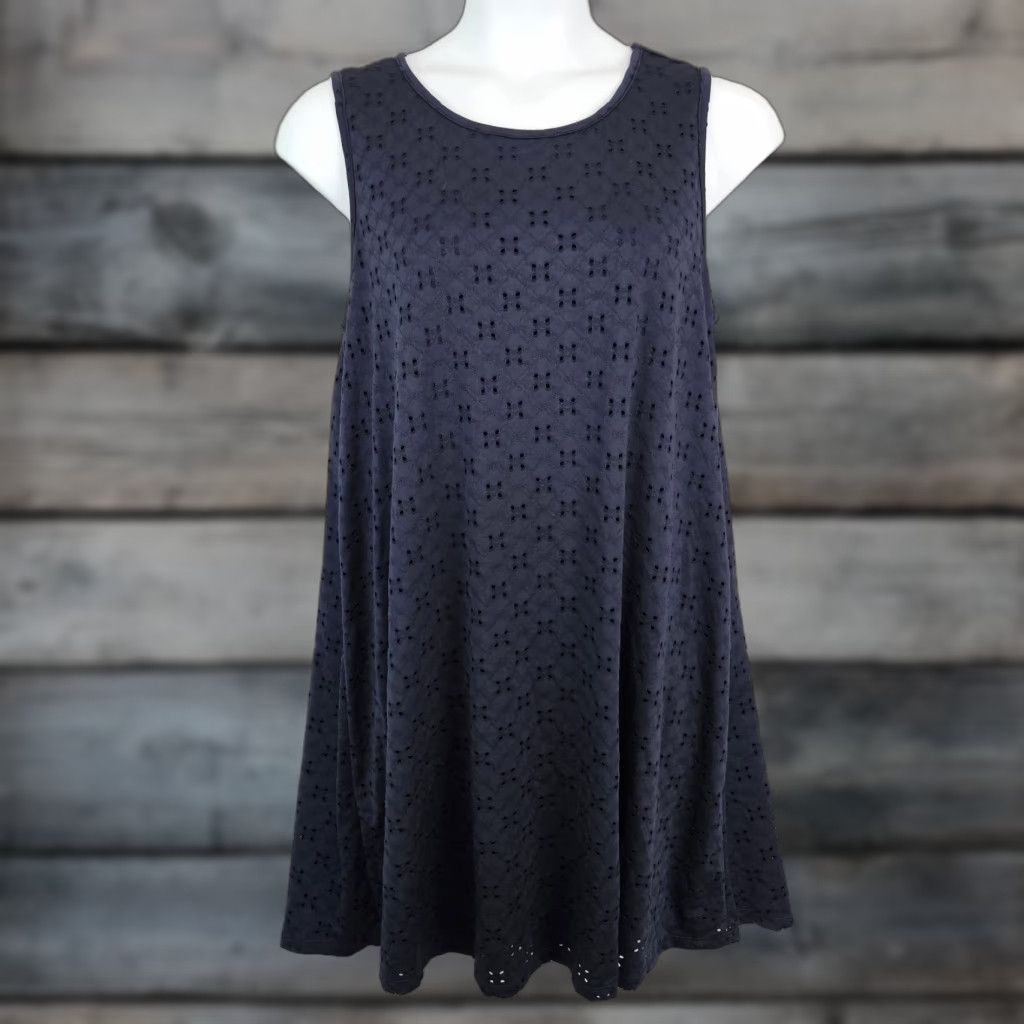 Market Market & Spruce Womens Dress Sz 2X Blue Eyelet Sleeveless Size XXL / US 16-18 / IT 52-54 - 1 Thumbnail