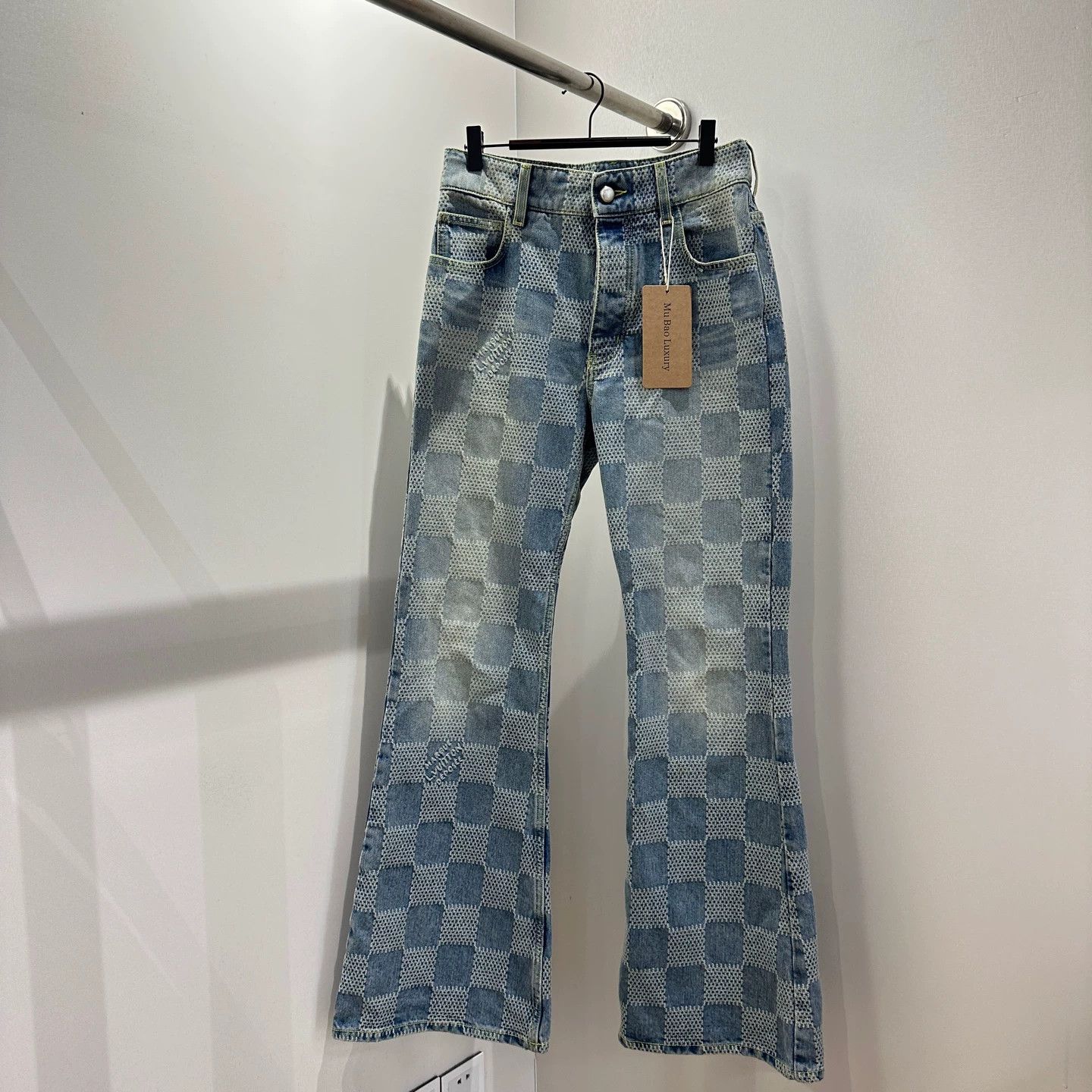 Louis Vuitton Louis Vuitton P.W. Box Check Micro Flare Jeans 30 Cotton Size 30" / US 8 / IT 44 - 1 Thumbnail