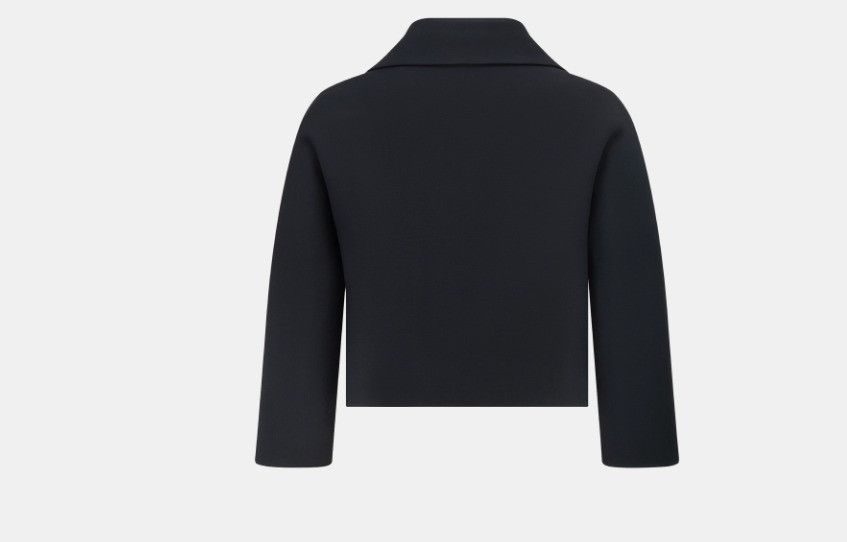 Dior o1w1db11124 Double-Breasted Cropped Jacket in Black Size S / US 4 / IT 40 - 2 Thumbnail