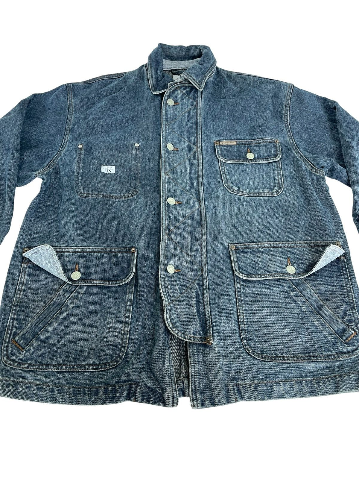 Calvin Klein × Vintage CALVIN KLEIN Vintage 90’s Denim Chore Jacket M Size US M / EU 48-50 / 2 - 3 Thumbnail