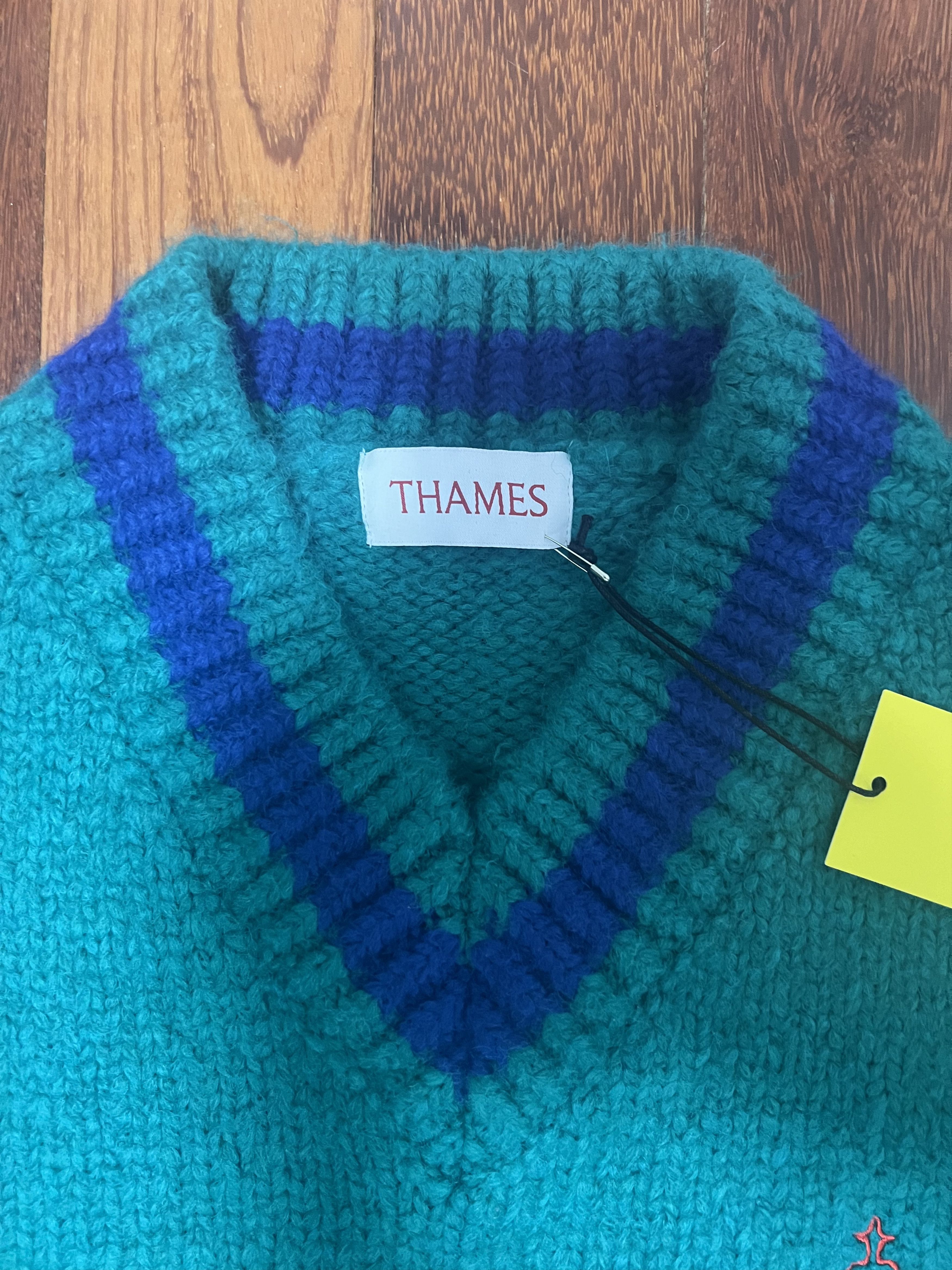 Thames 💚 Thames P.G Knit Mohair Marlborough Green Turquoise/Navy Size US XL / EU 56 / 4 - 4 Thumbnail