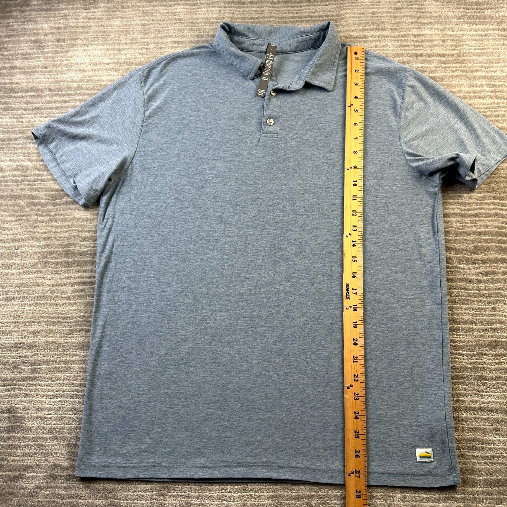 Vuori Vuori Polo Shirt Mens Large Blue Heather Strato Tech Dreamknit Size US XL / EU 56 / 4 - 8 Thumbnail