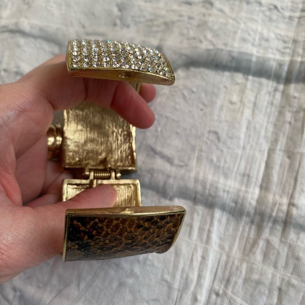 Other Cuff Bracelet w/snap clasp reptile print with faux crystals Size ONE SIZE - 5 Thumbnail
