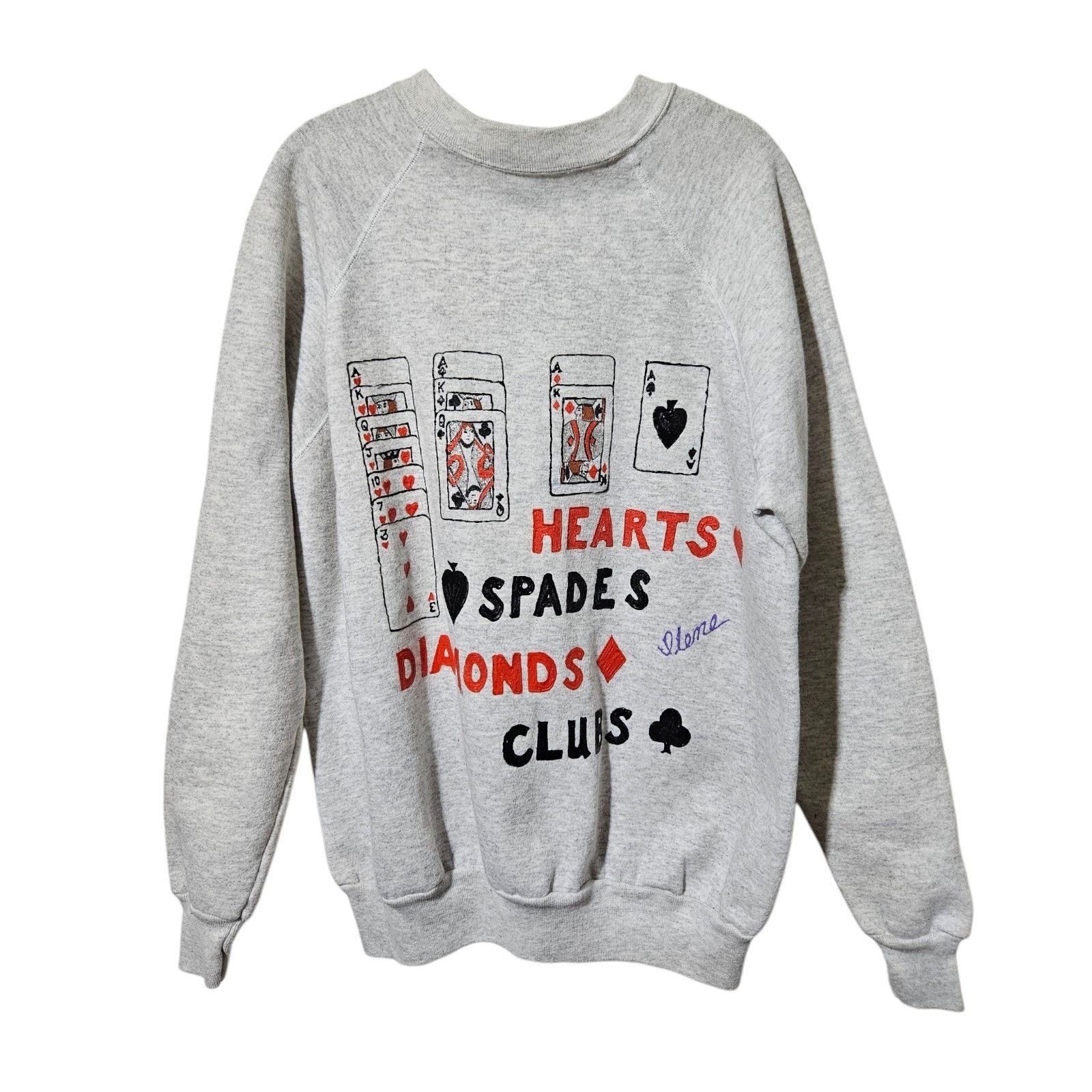 Other VTG J E MORGAN FleecePlaying Cards Suits USA Sweater L/XL Size US L / EU 52-54 / 3 - 1 Thumbnail