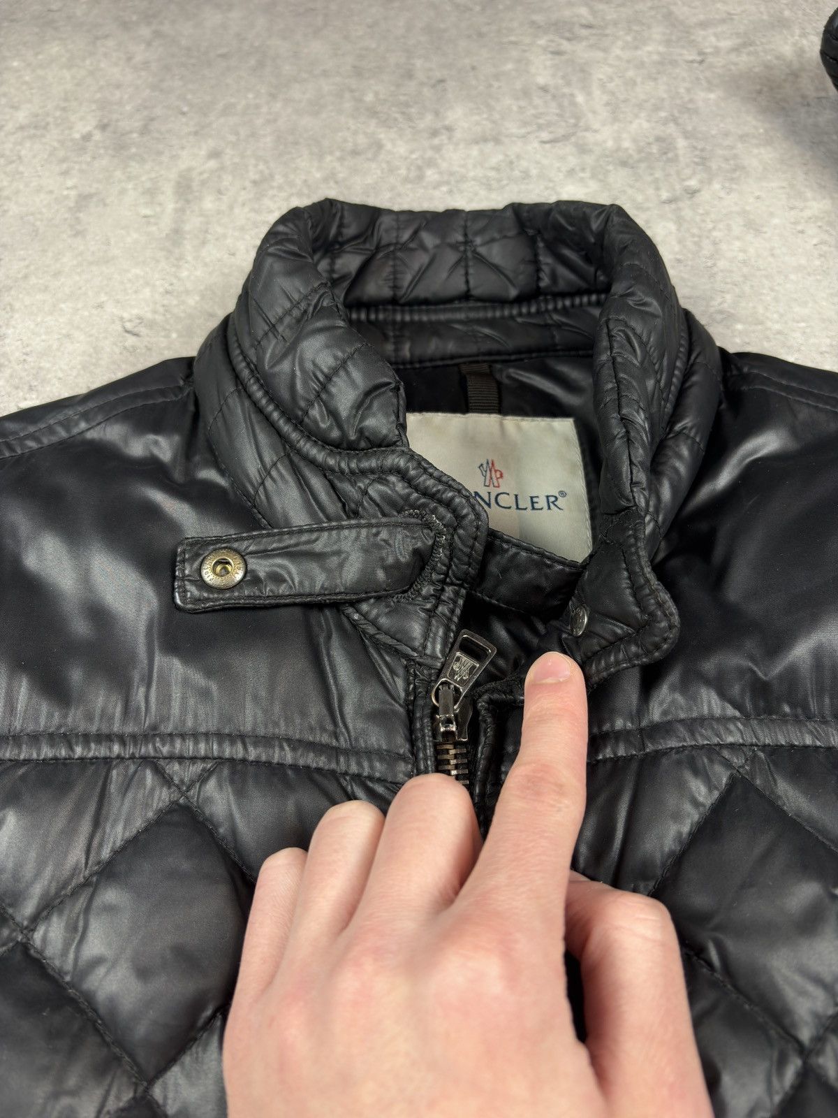 Moncler Moncler Quilted Moto Jacket Big Logo biker black size 1 Size US S / EU 44-46 / 1 - 9 Thumbnail