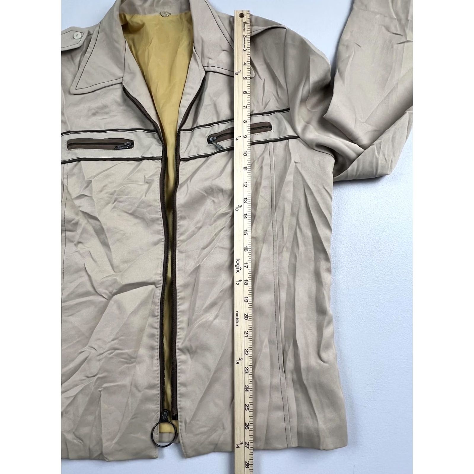 Vintage VINTAGE Cooper Jacket Mens 40 Beige Cotton Windbreaker Zip Pockets Lined Short Size US 40 / EU 56 - 5 Thumbnail
