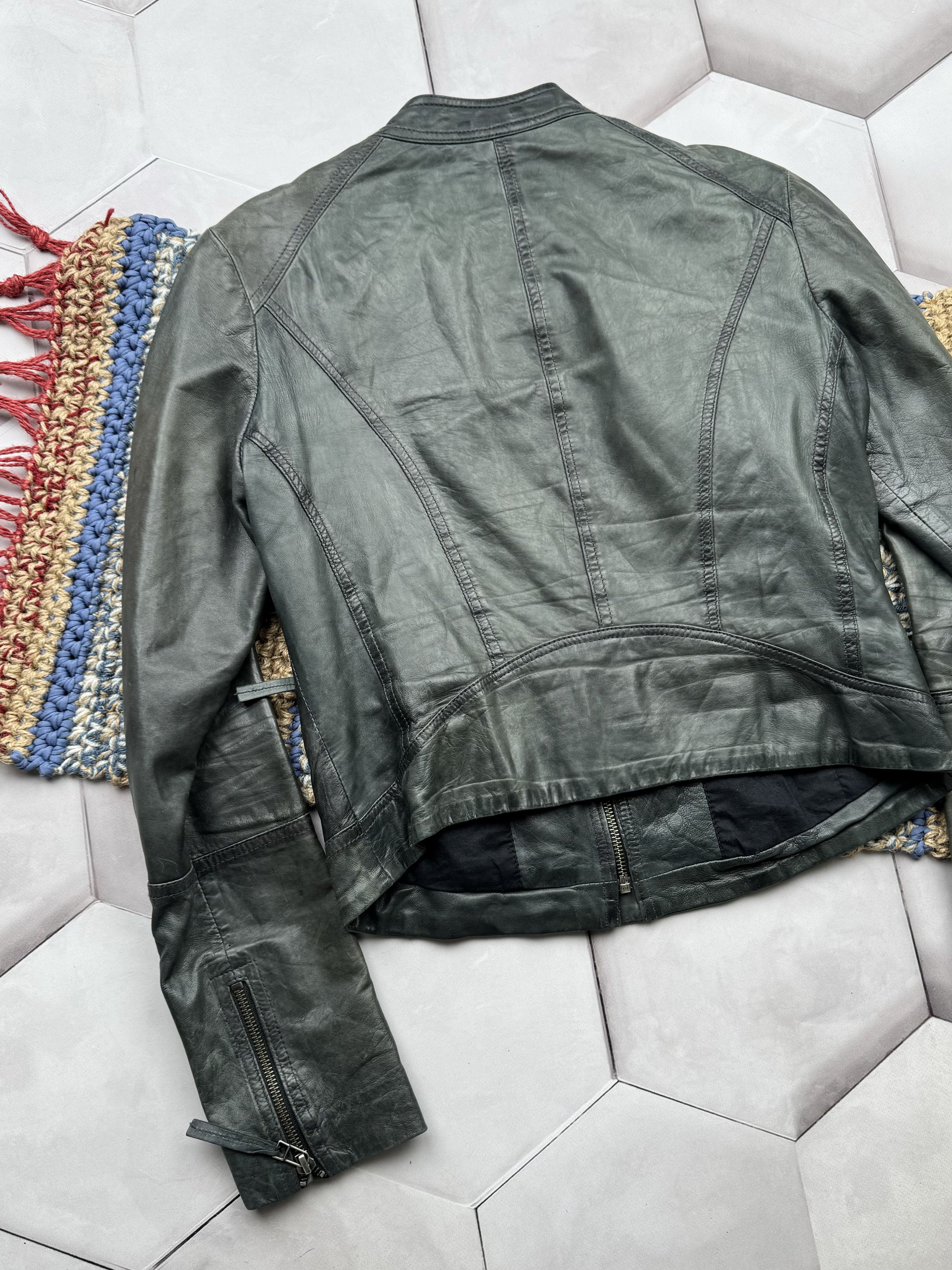 Vintage Vintage Faded Cropped Leather Jacket (E4) Size M / US 6-8 / IT 42-44 - 8 Thumbnail