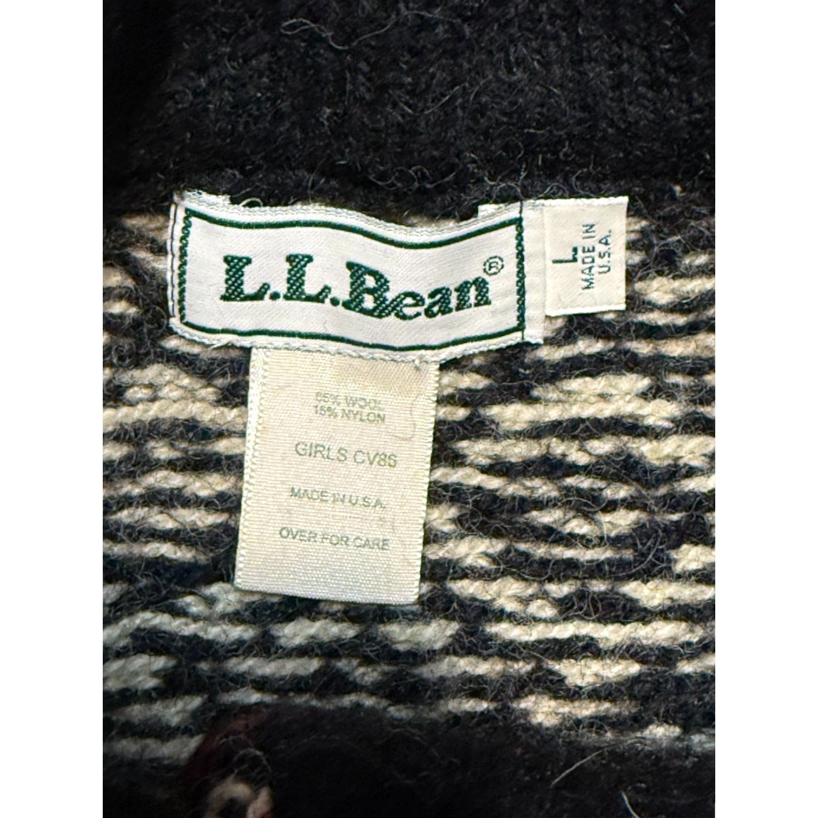 Vintage VINTAGE L.L.Bean Sweater Shirt Women Large Black Brown Long Sleeve Button Up Fair Isle Size L / US 10 / IT 46 - 6 Thumbnail