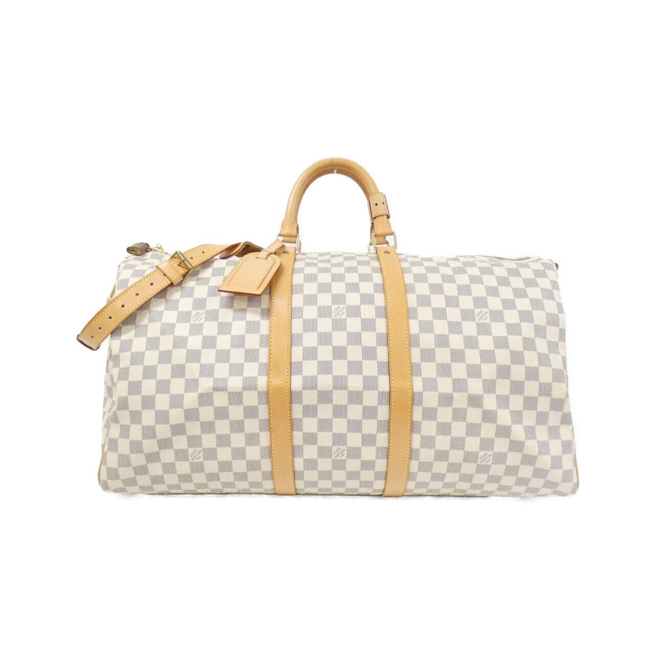 Louis Vuitton Louis Vuitton Louis Vuitton Keepall Bandouliere Damier Azur Boston Bag Textile Travel Bag N41429 DUTY FREE for USA Size ONE SIZE - 1 Thumbnail